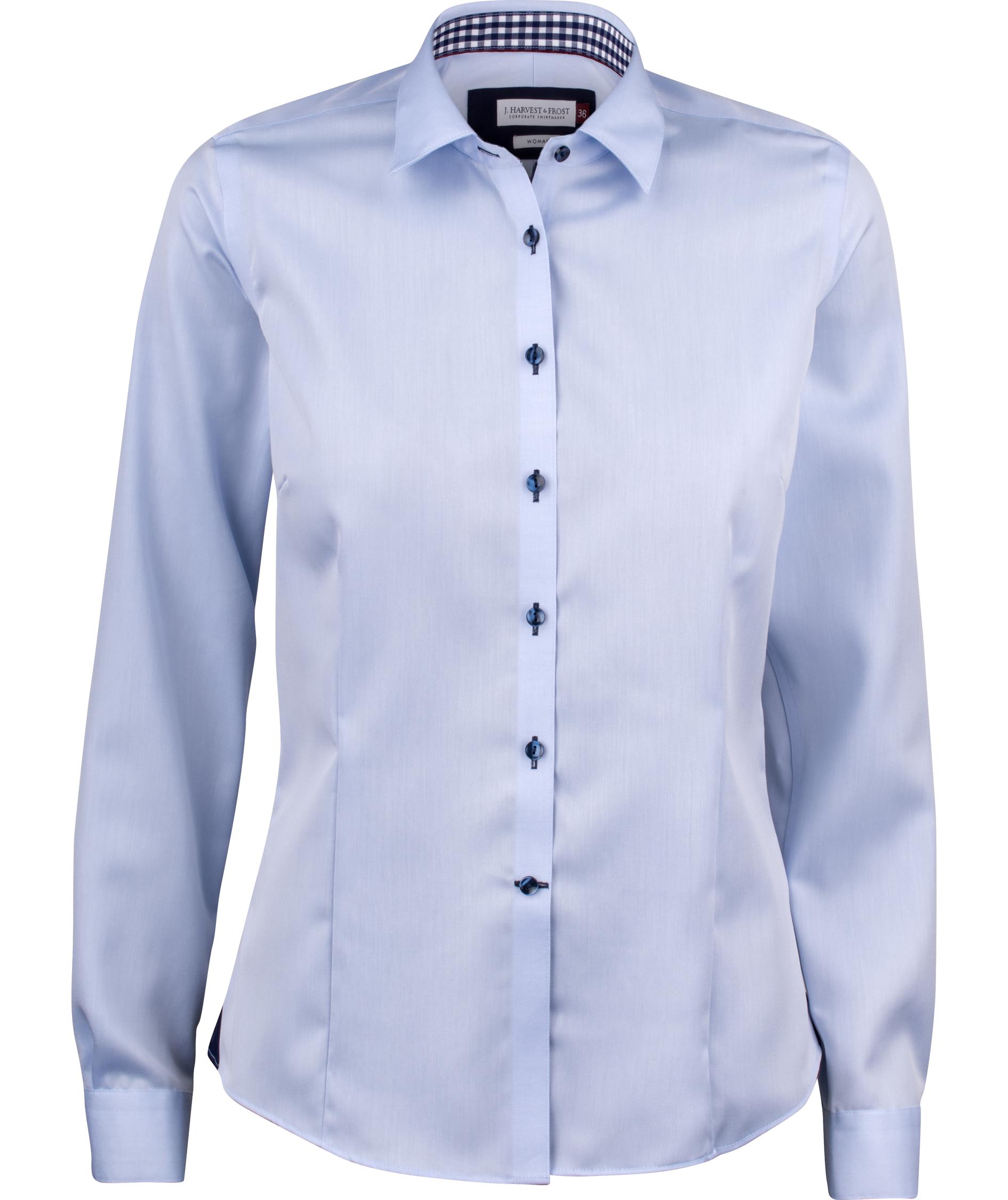 J. Harvest & Frost Twill Red Bow 20 lady fit skjorta, Sky Blue/Navy