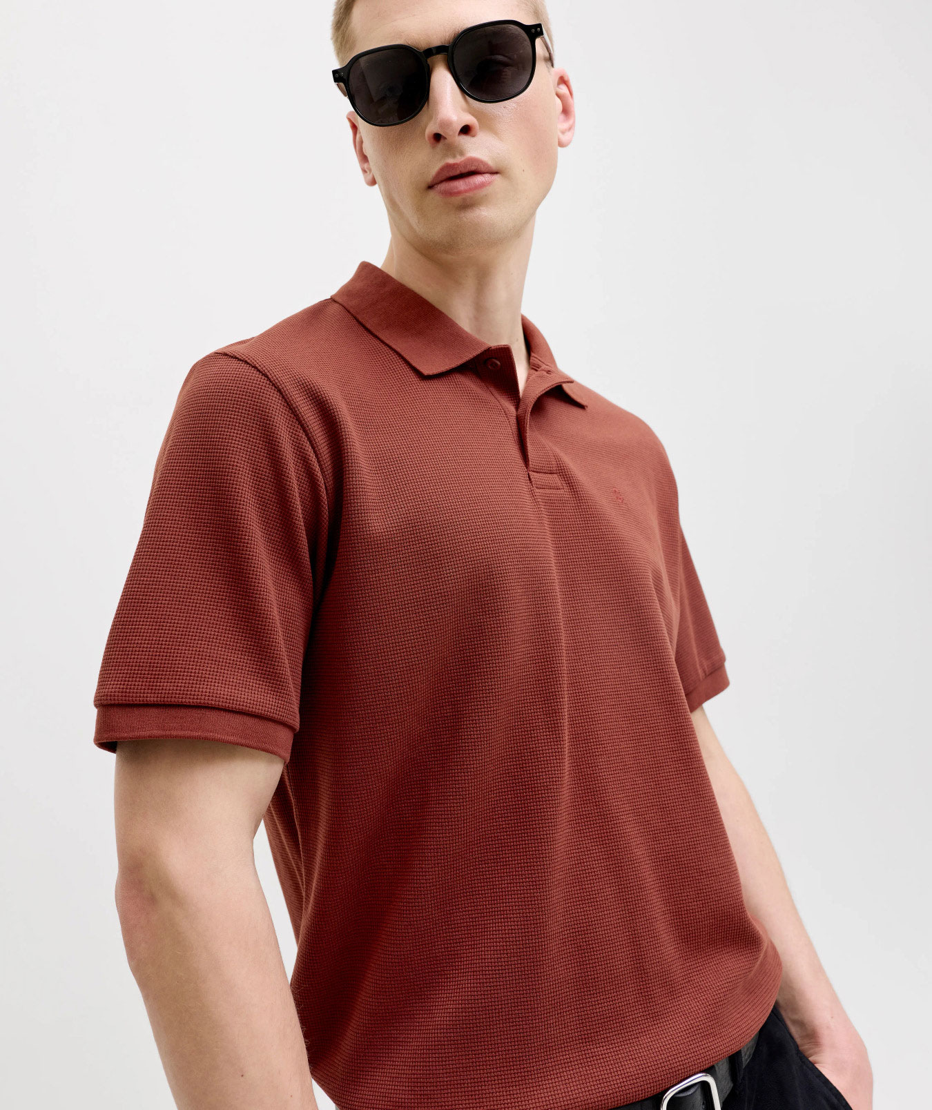 Jack & Jones JJEAUSTIN Polo shirt, Fired Brick, large image number 3