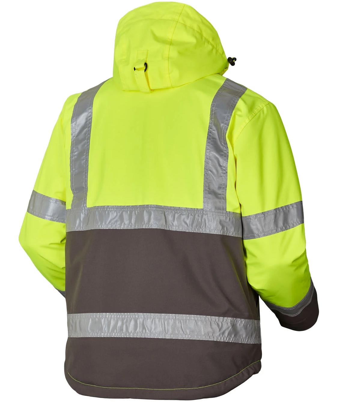 J.A.K. vinterjakke 11131, Hi-vis Gul/Gr&aring;