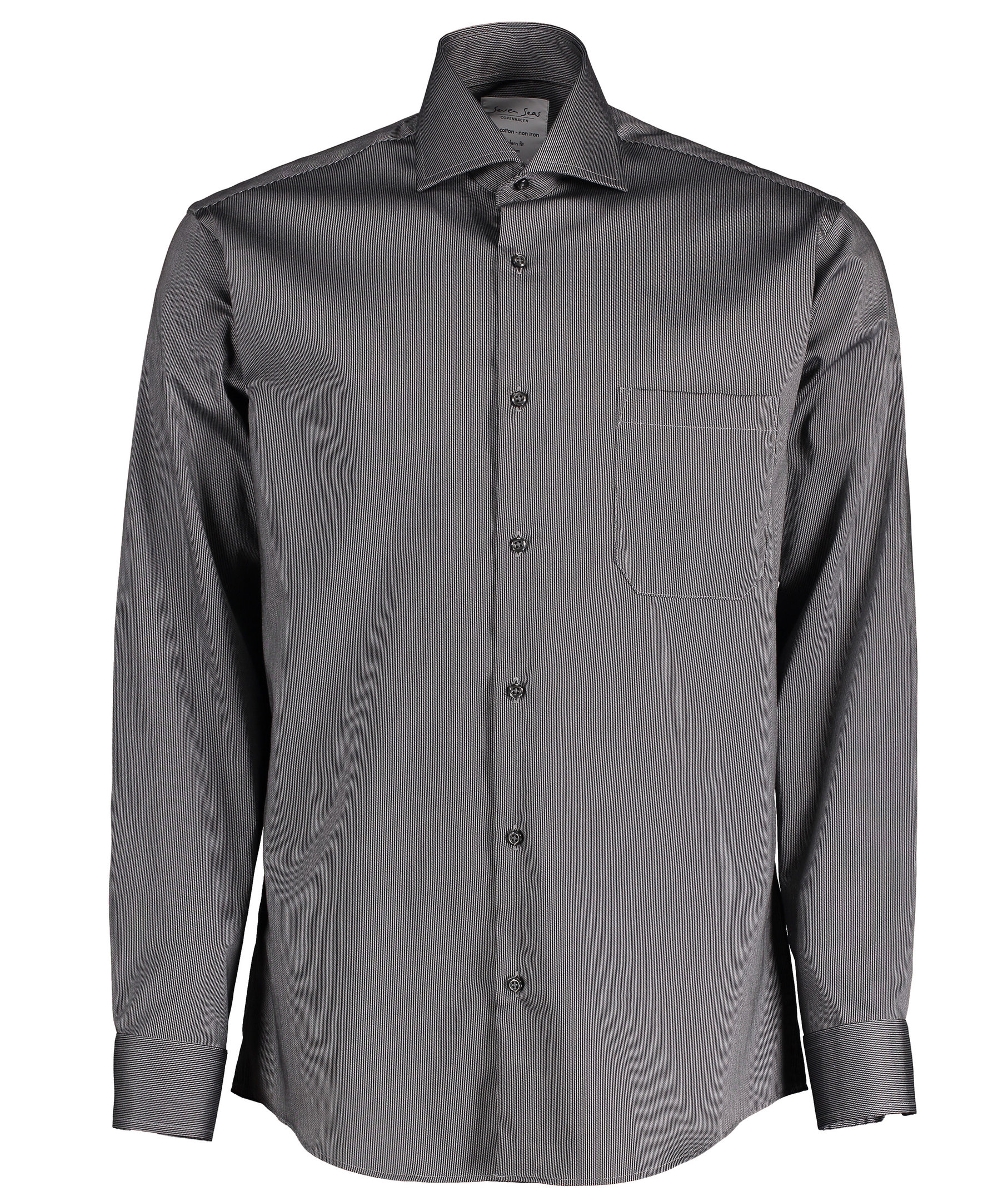 Seven Seas Fine Twill California modern fit shirt, Dark Grey