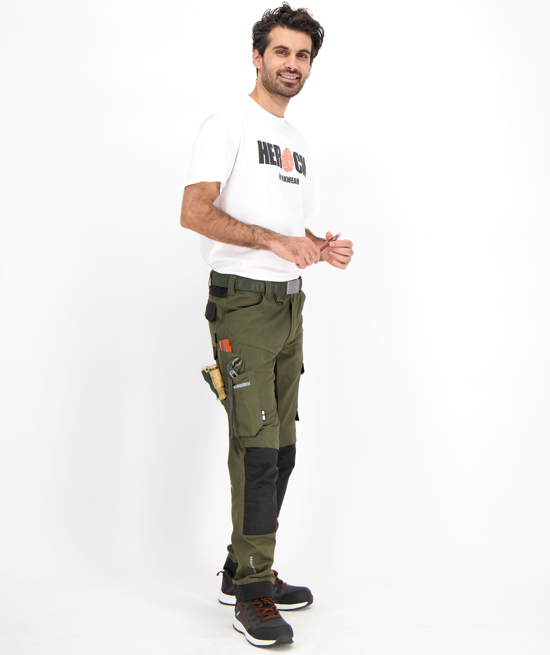 HEROCK Xeni arbetsbyxa, Dark Khaki/Black, large image number 5