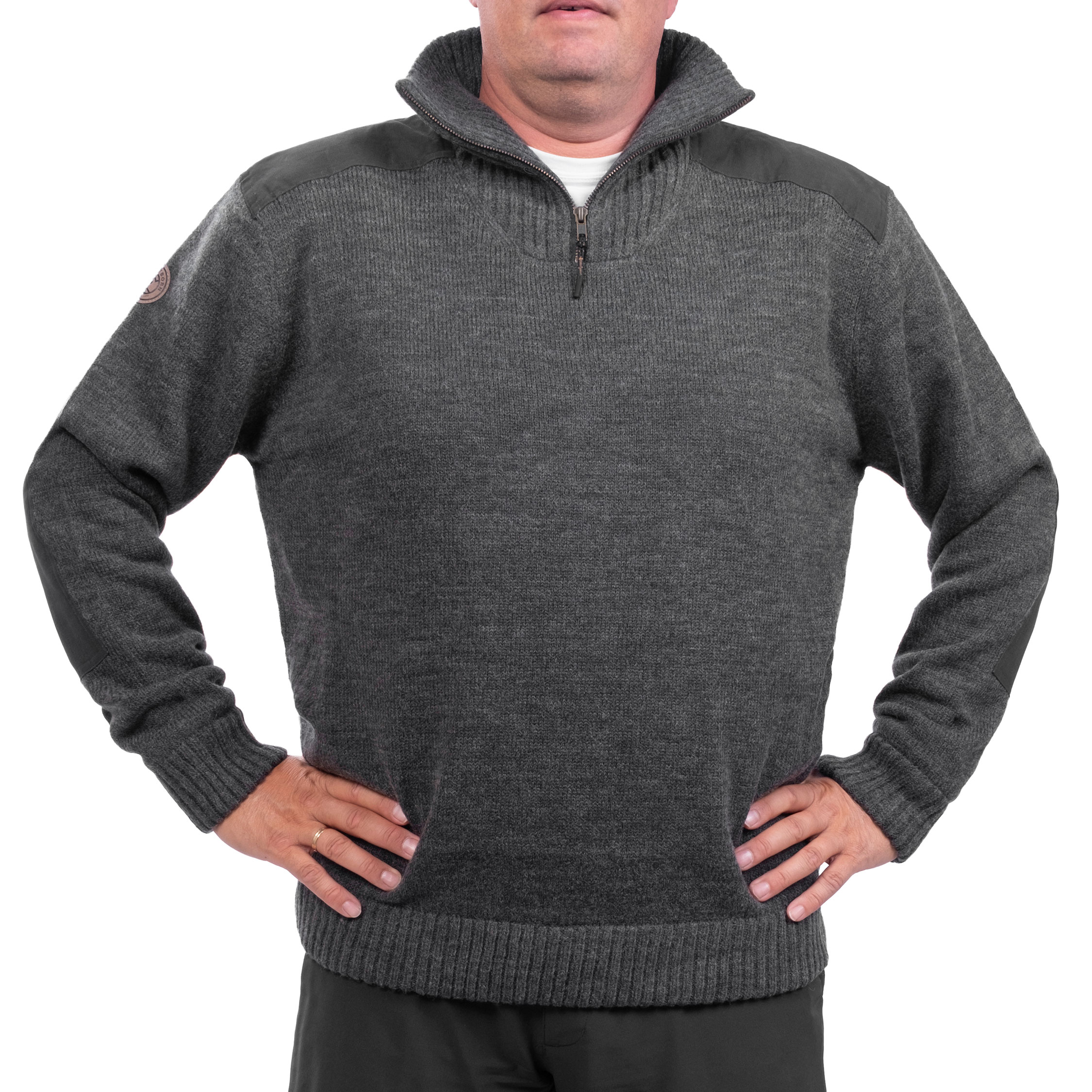 Westborn windbreaker stickad tr&ouml;ja, Charcoal Melange