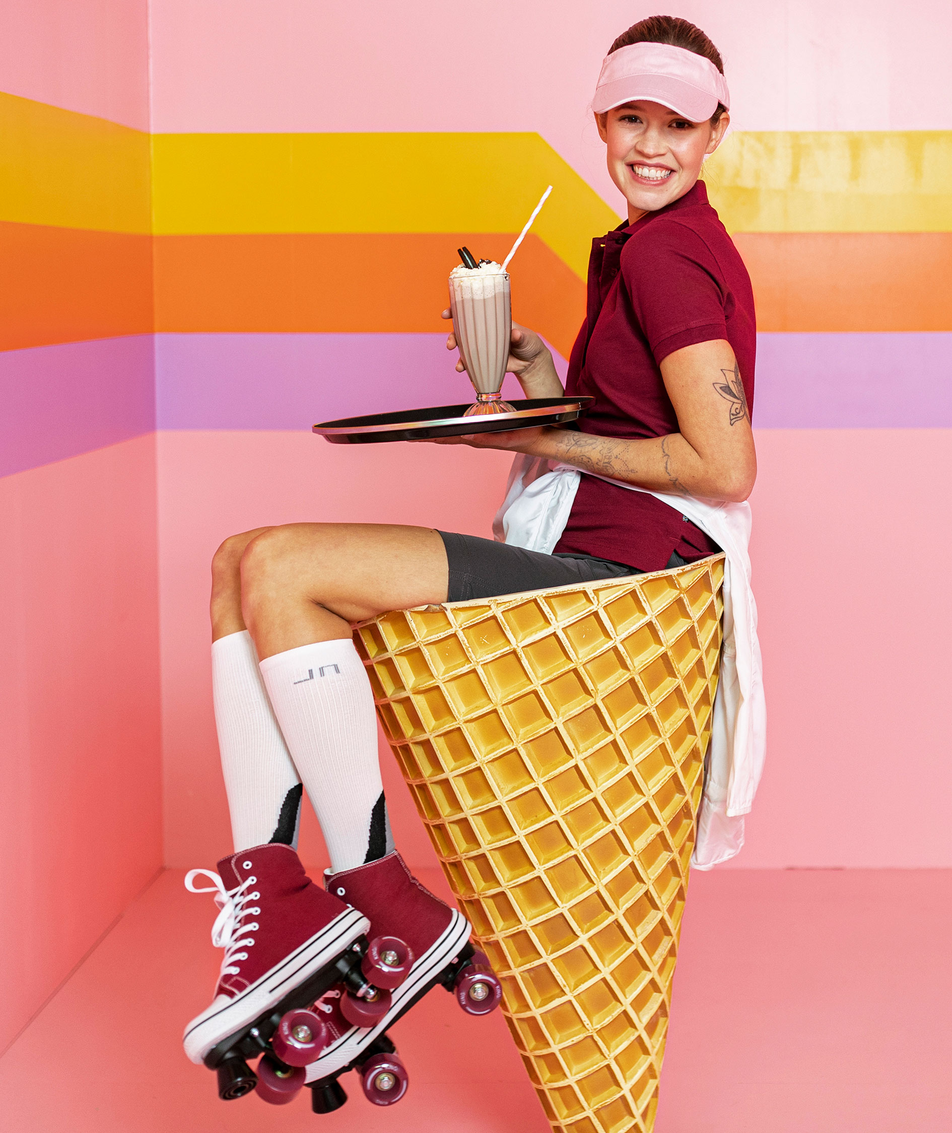 Myrtle Beach Sandwich solsk&auml;rm, Light-Pink/White, Light-Pink/White, large image number 4