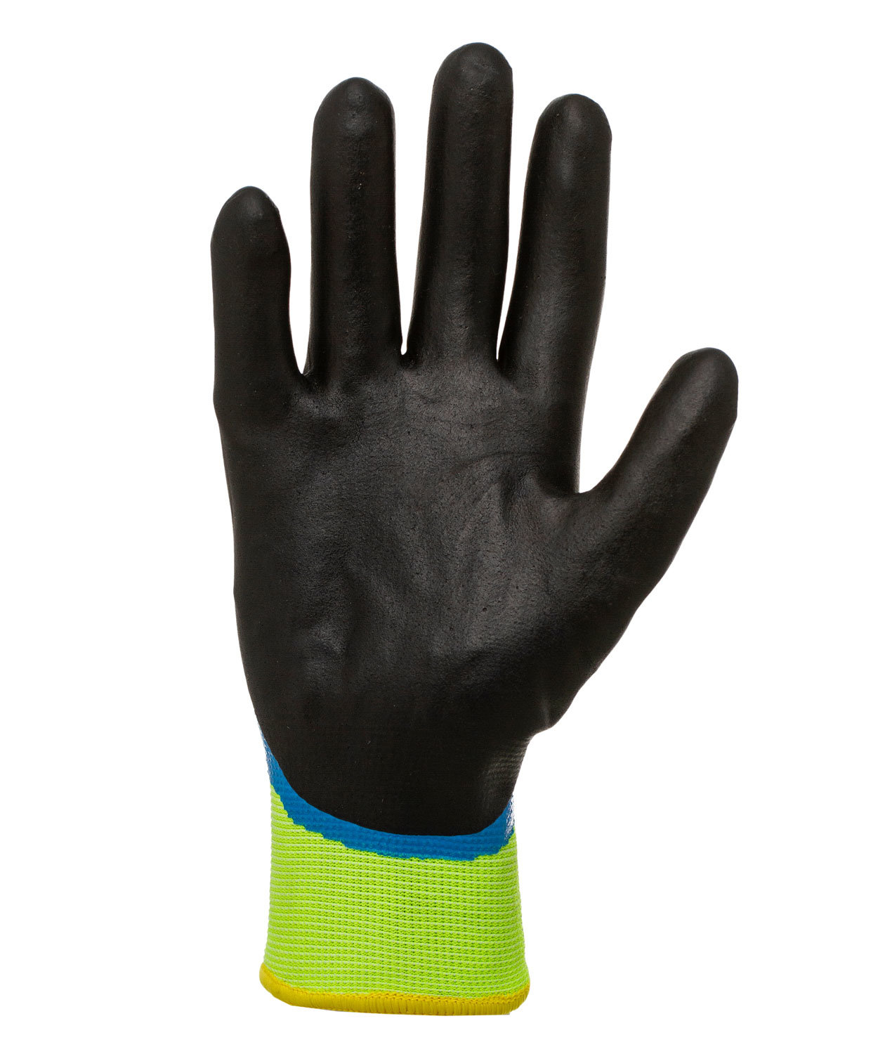 Kramp 6.002 vinter arbejdshandsker, Sort/Bl&aring;/Hi-Viz