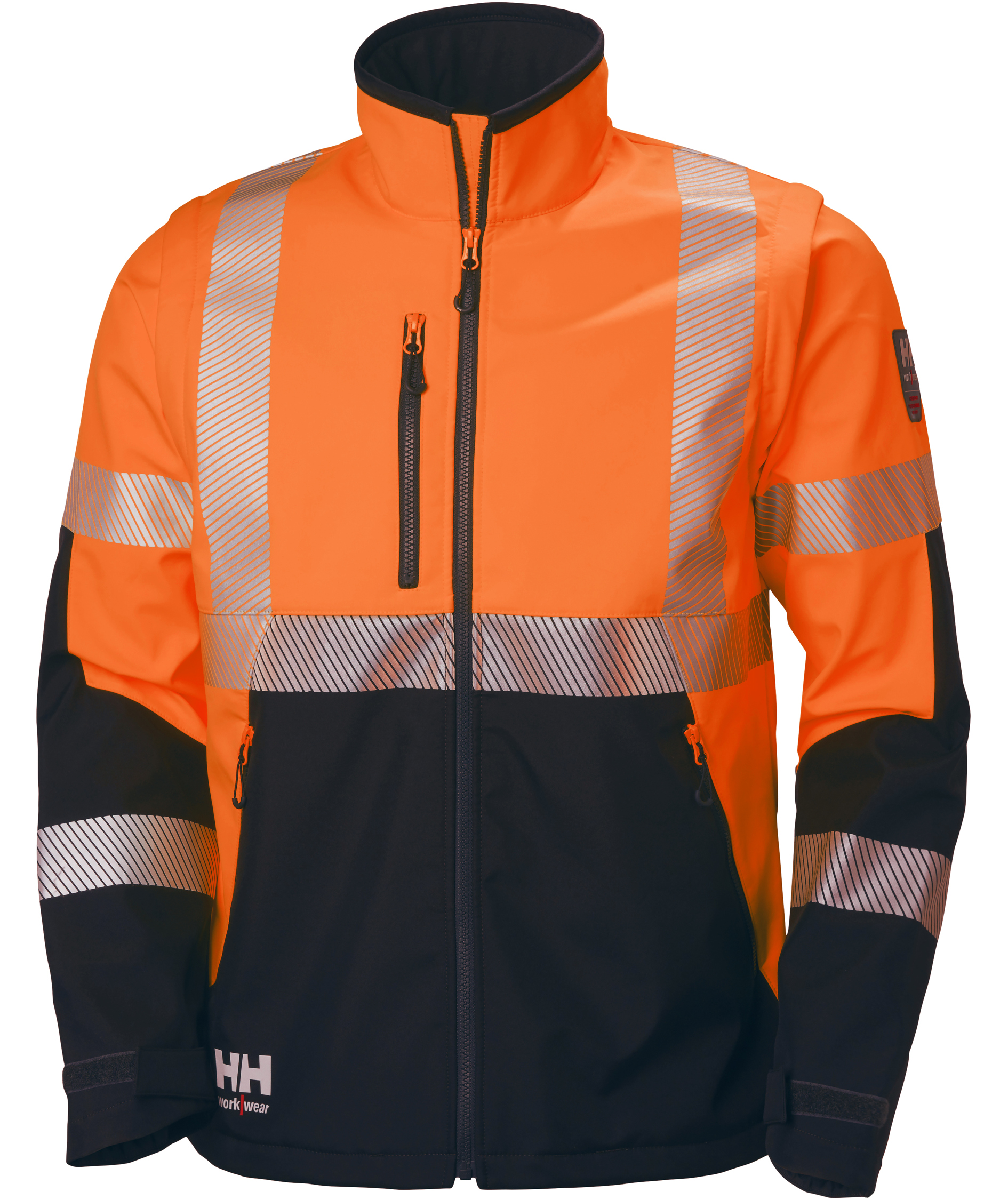 Helly Hansen ICU softshelljakke, Hi-vis Orange/Ebony, Hi-vis Orange/Ebony, swatch