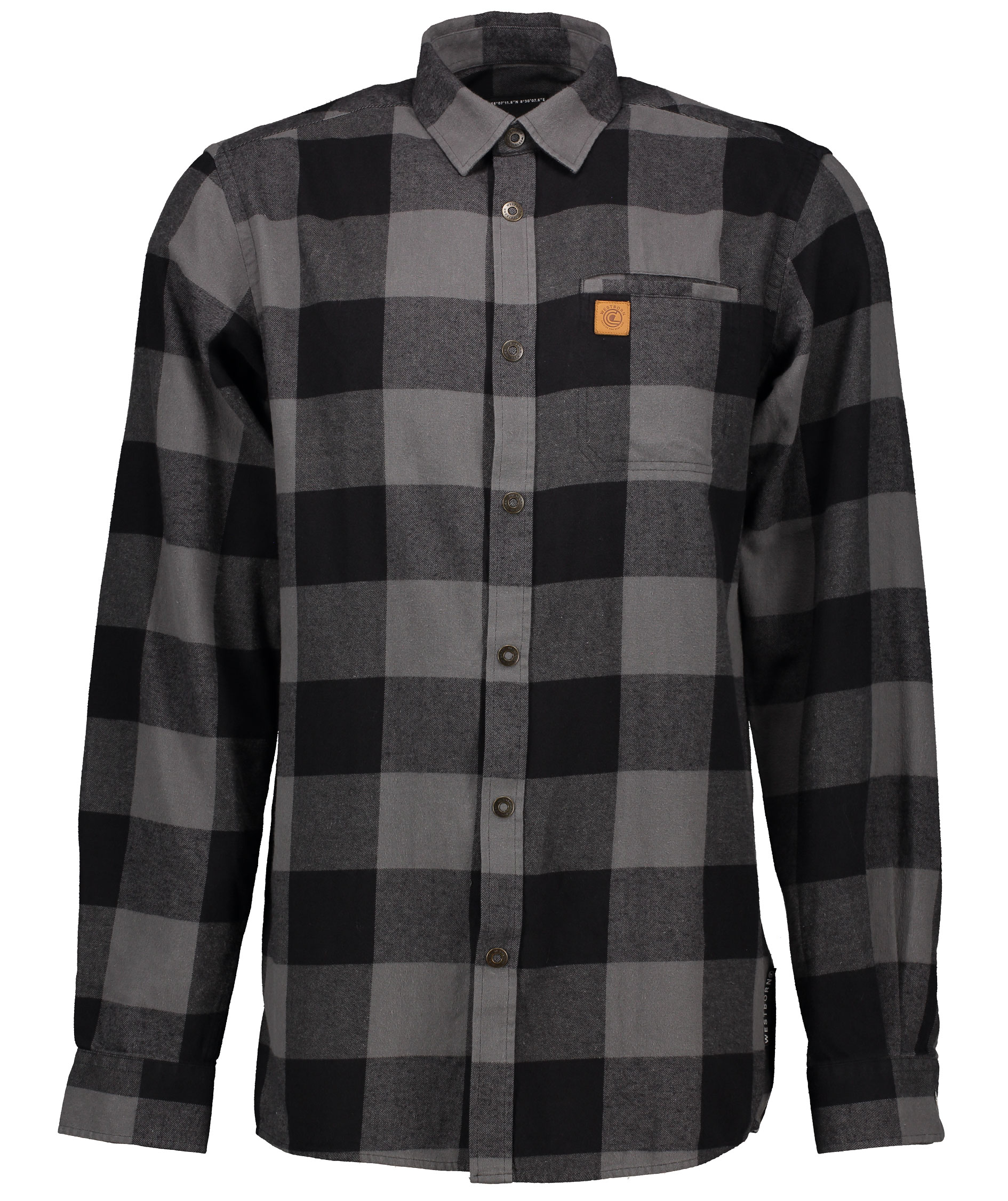 Westborn casual flanellskjorta, Dark Grey/Black