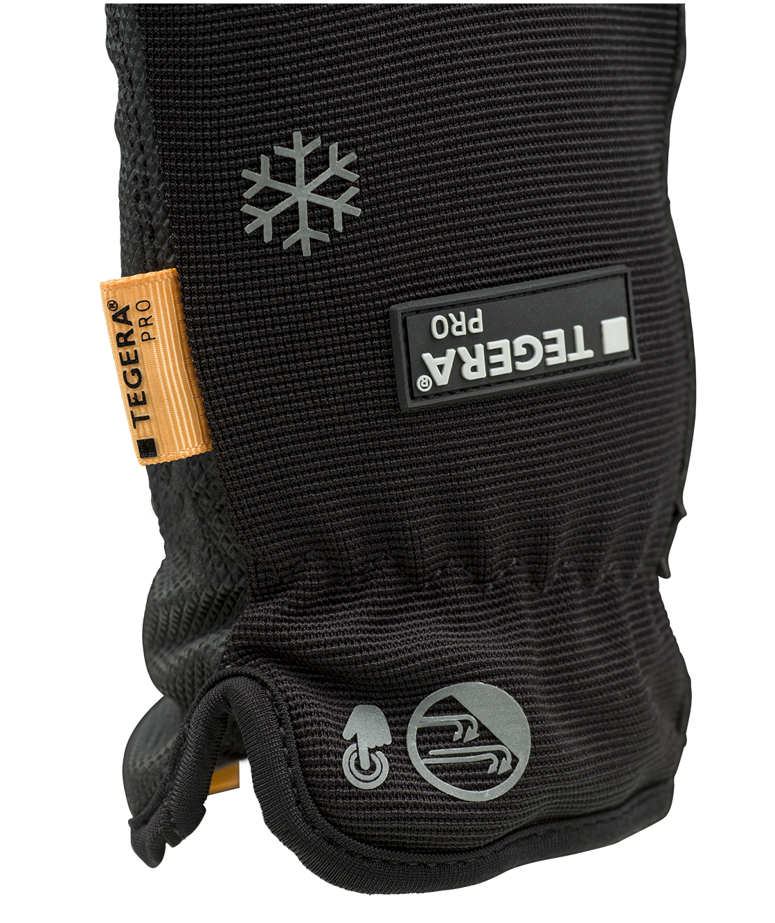 Tegera Pro 9137 vinter arbejdshandsker, Sort/gr&aring;/orange