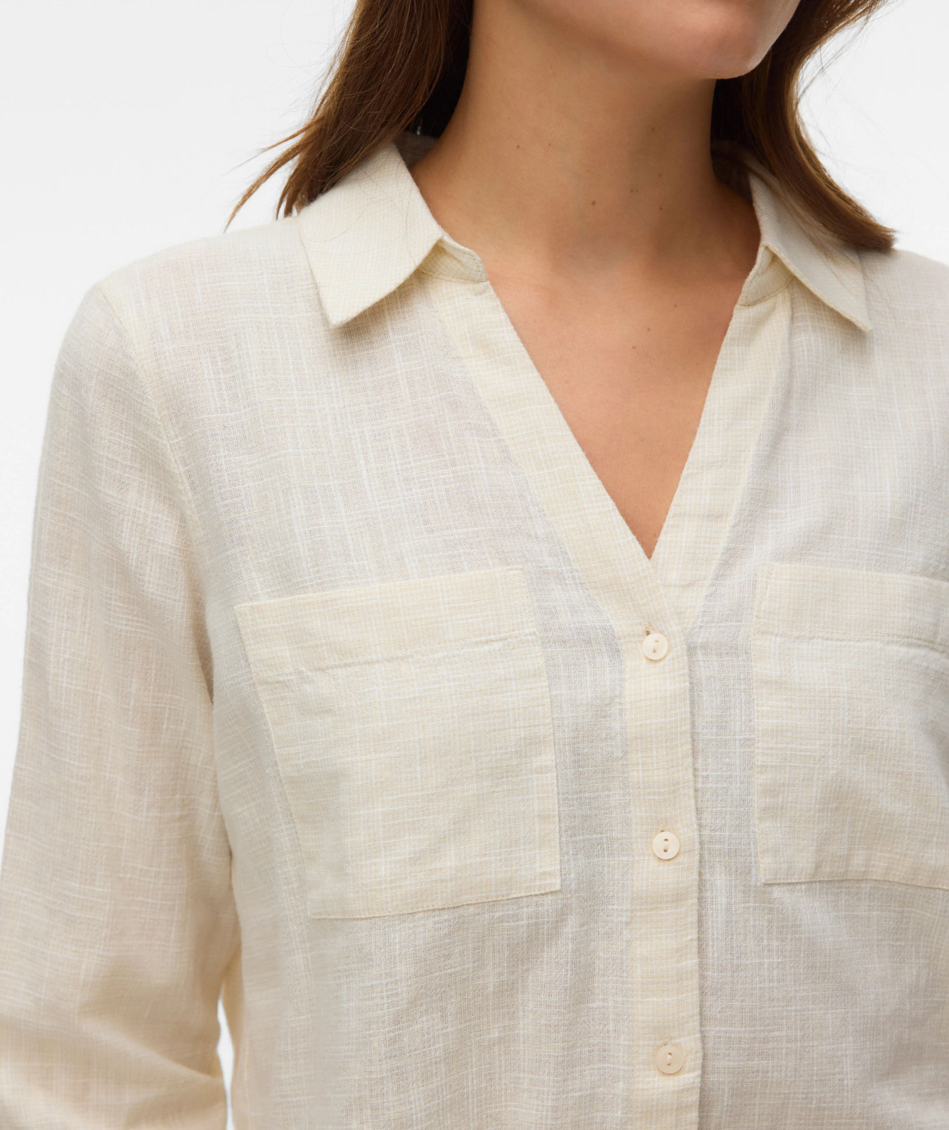 Vero Moda VMTHILDE dameskjorte, Silver Lining Snow White, large image number 4