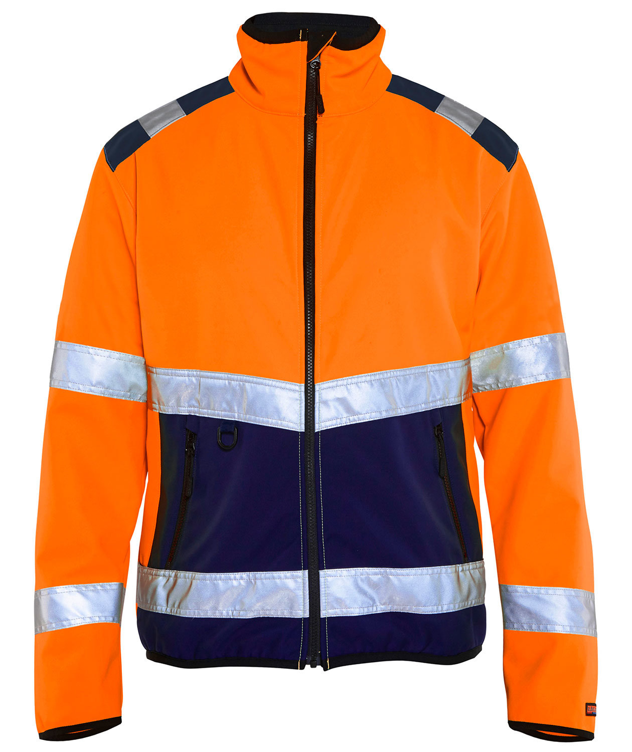 Bl&aring;kl&auml;der softshelljacka, Varsel Orange/Marinbl&aring;