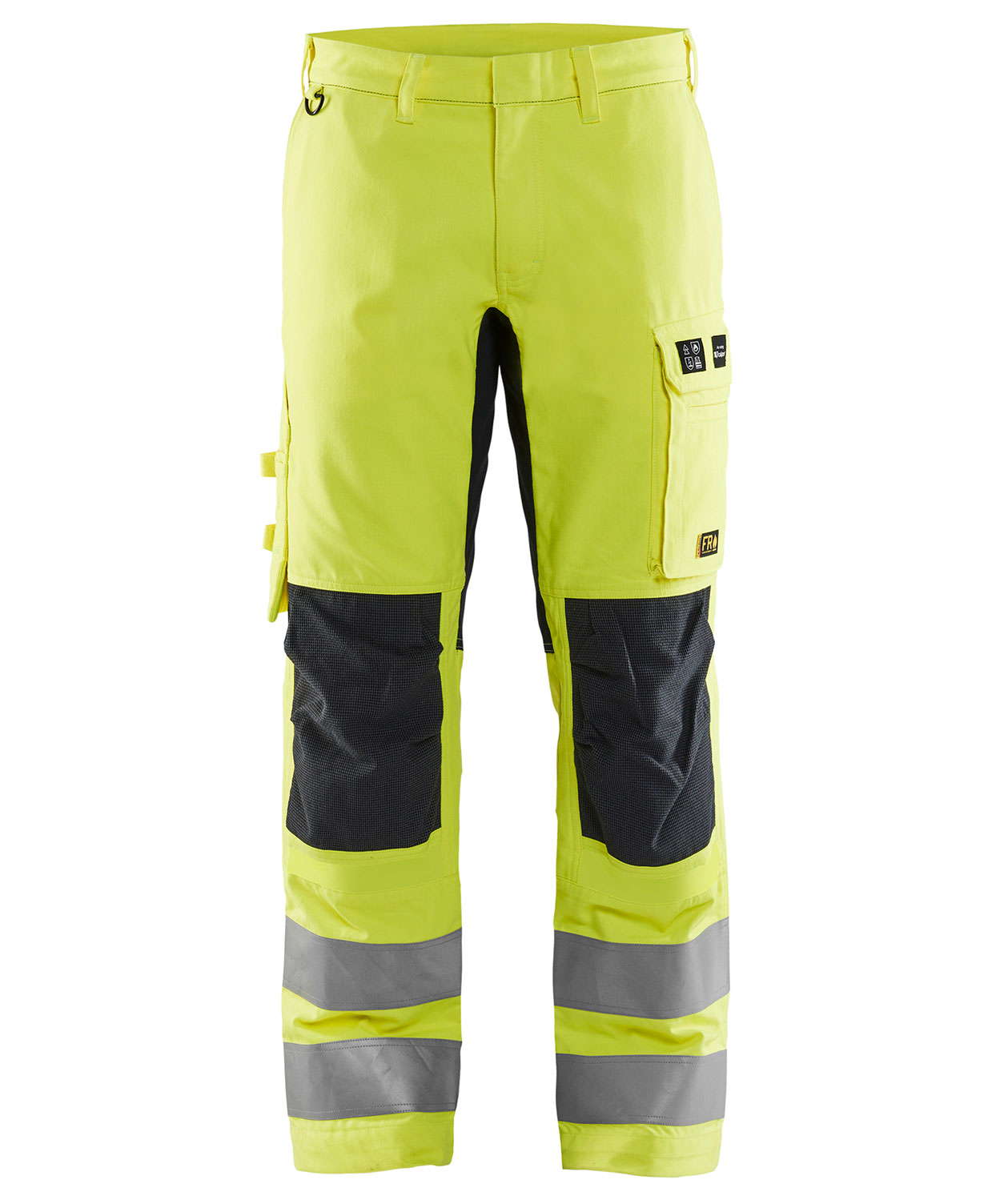 Bl&aring;kl&auml;der Multinorm arbetsbyxa, Varsel gul/marinbl&aring;