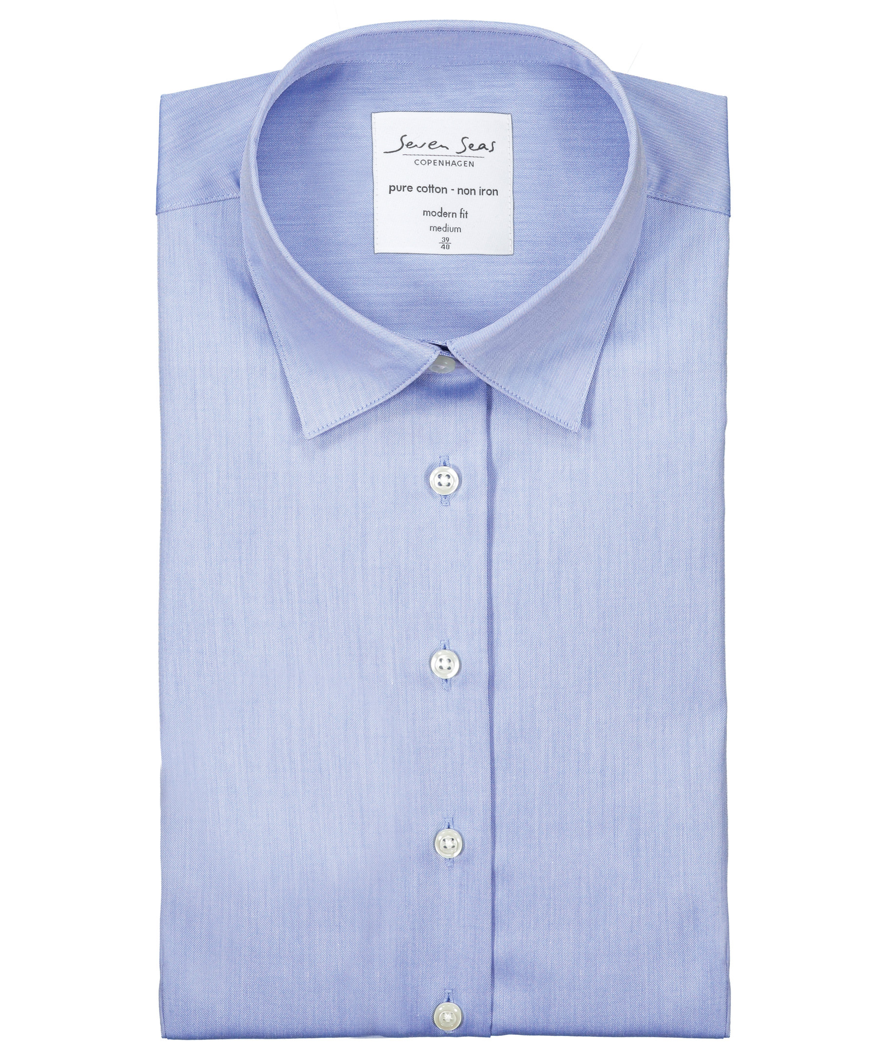 Seven Seas Fine Twill Modern fit skjorta dam, Ljusbl&aring;, large image number 4