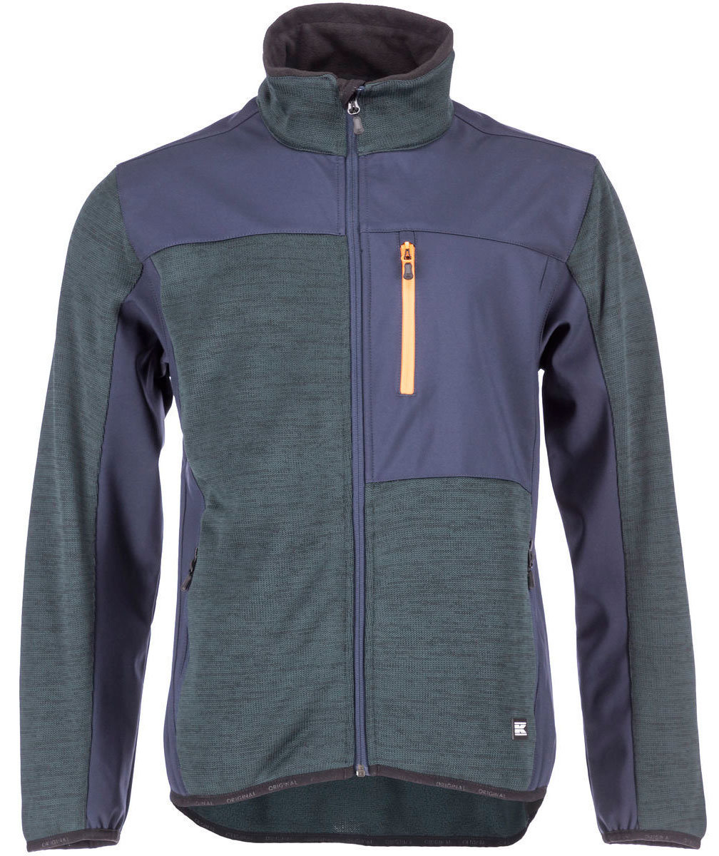 Kramp Original Bodkin stickadjacka, Gr&ouml;n/Marinbl&aring;