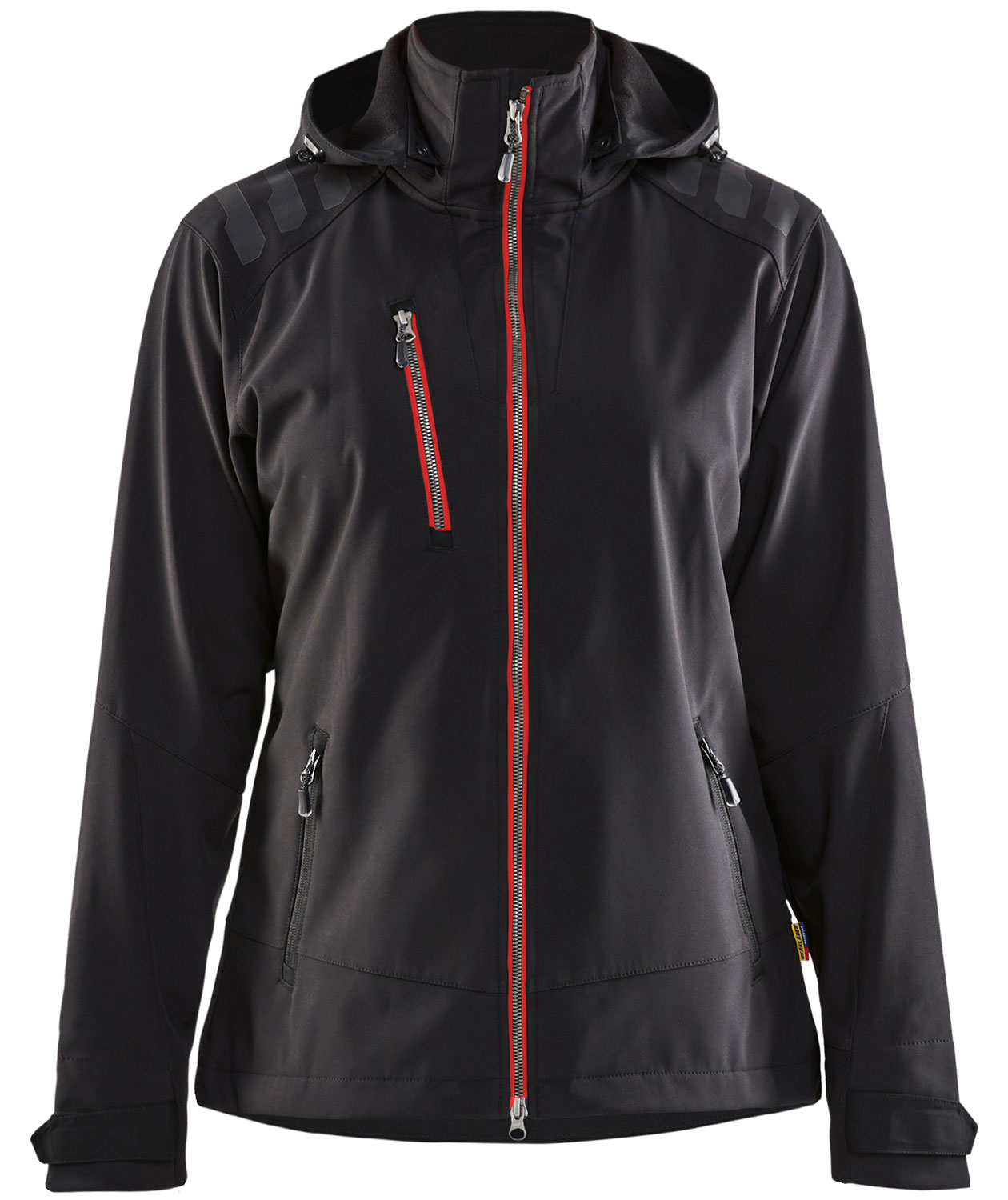 Bl&aring;kl&auml;der softshelljacka full stretch dam, Svart/R&ouml;d, Svart/R&ouml;d, swatch