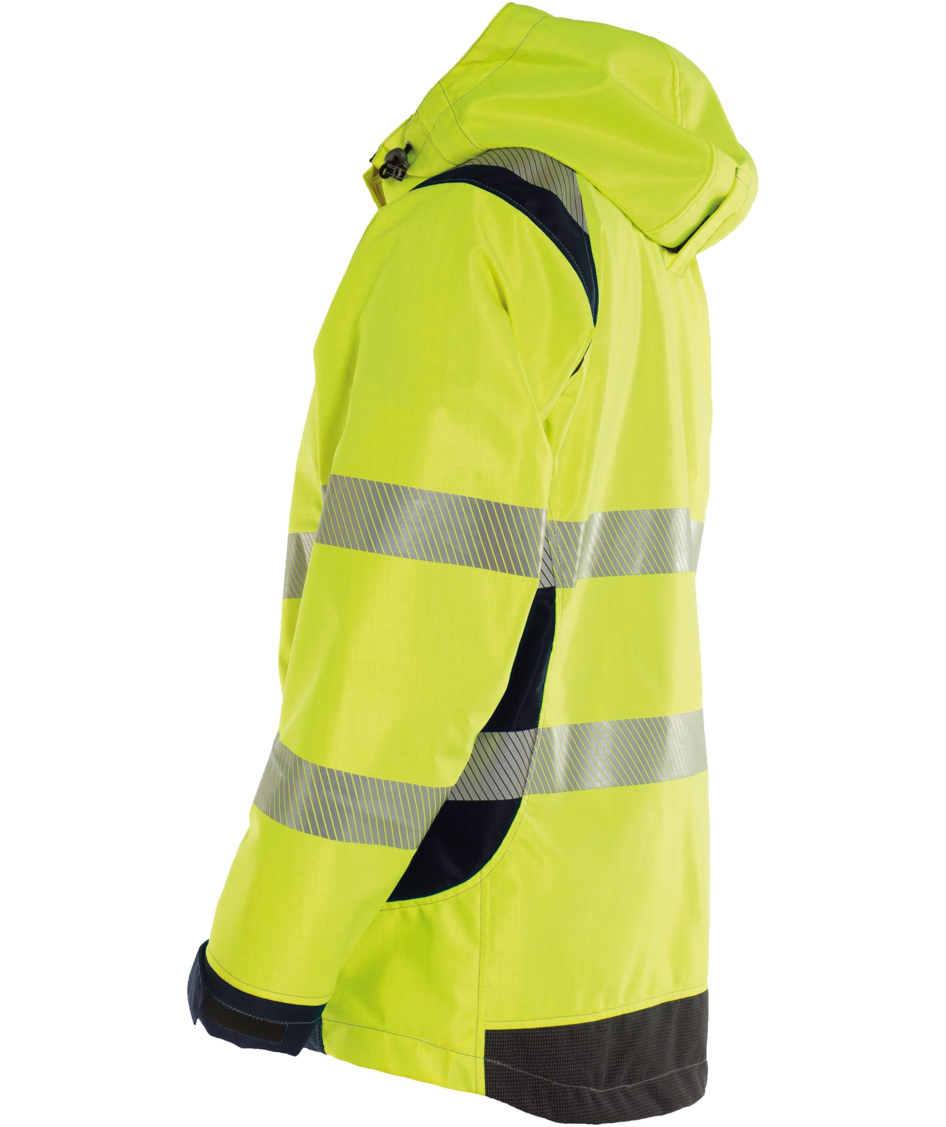 Tranemo FR skalljakke, Hi-Vis gul/marinebl&aring;, large image number 2