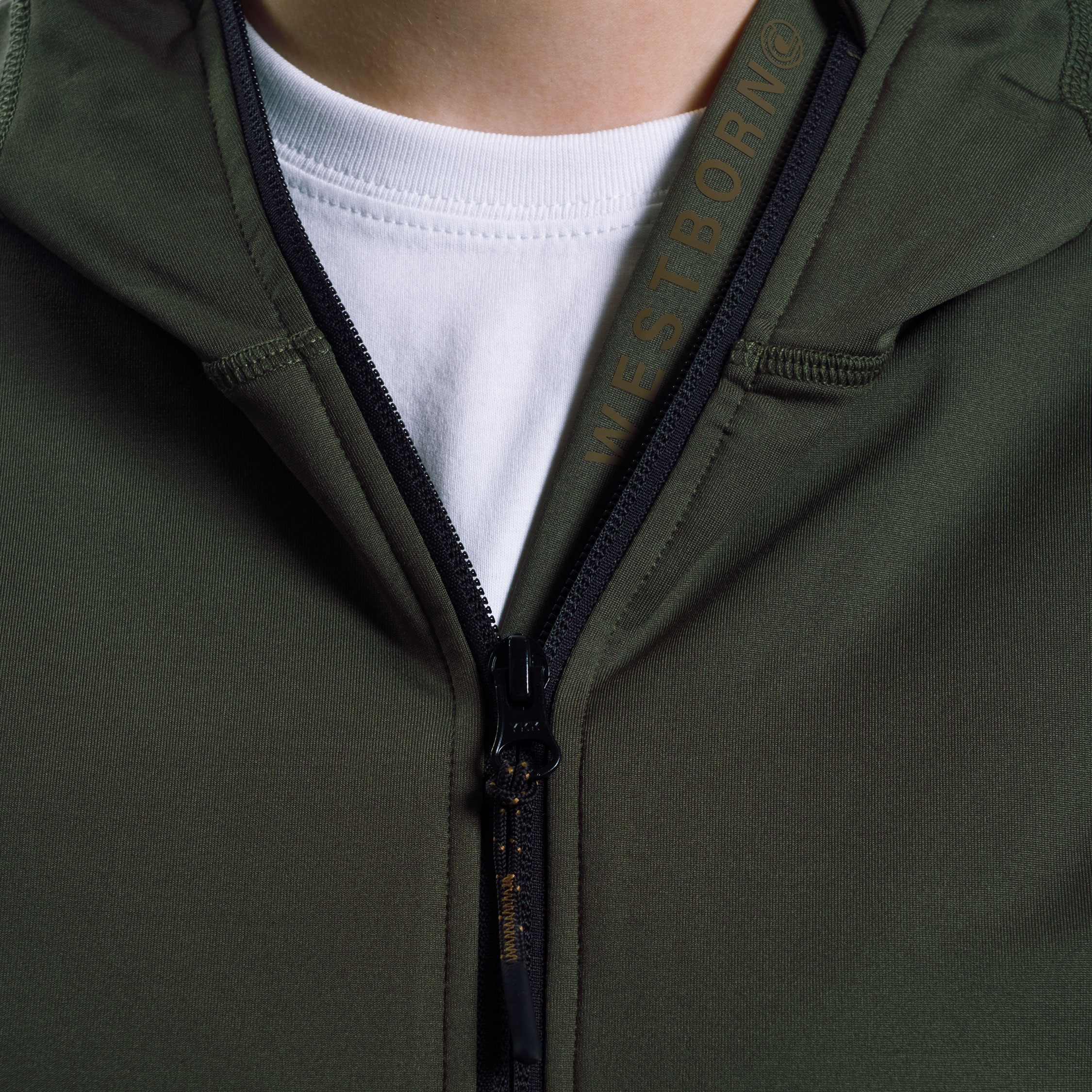 Westborn hoodie med dragkedja dam, Dusty Olive, large image number 7