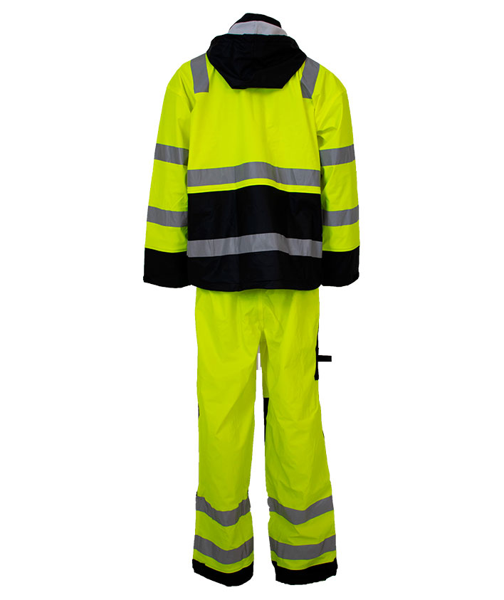 Abeko Tony PU rain set, Hi-vis Yellow/Black, large image number 3