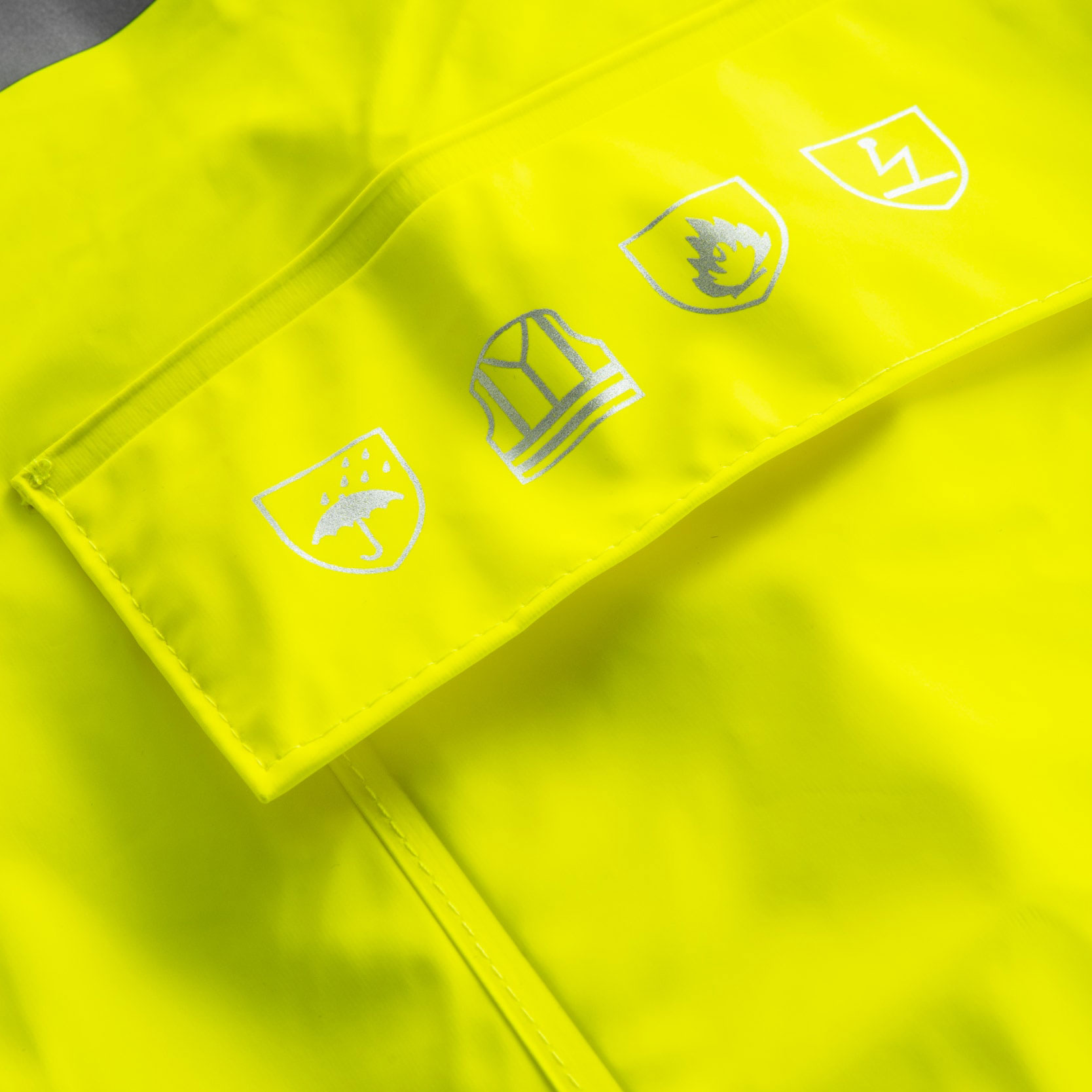 Lyngs&oslash;e PU regnfrakk, Hi-vis gul/marinebl&aring;, large image number 2