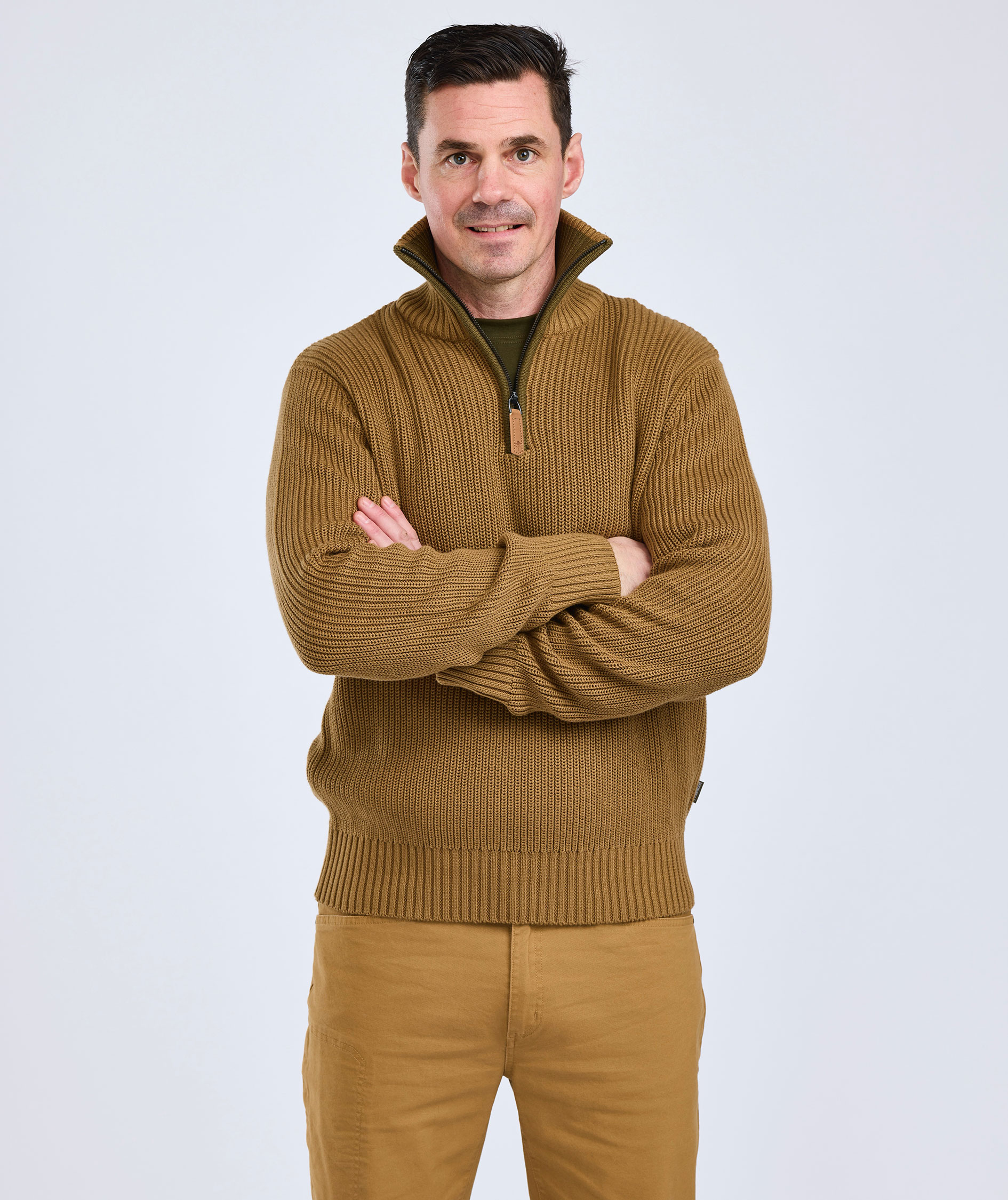 Pinewood Philip strik half zip, Dark Sandstone, large image number 4