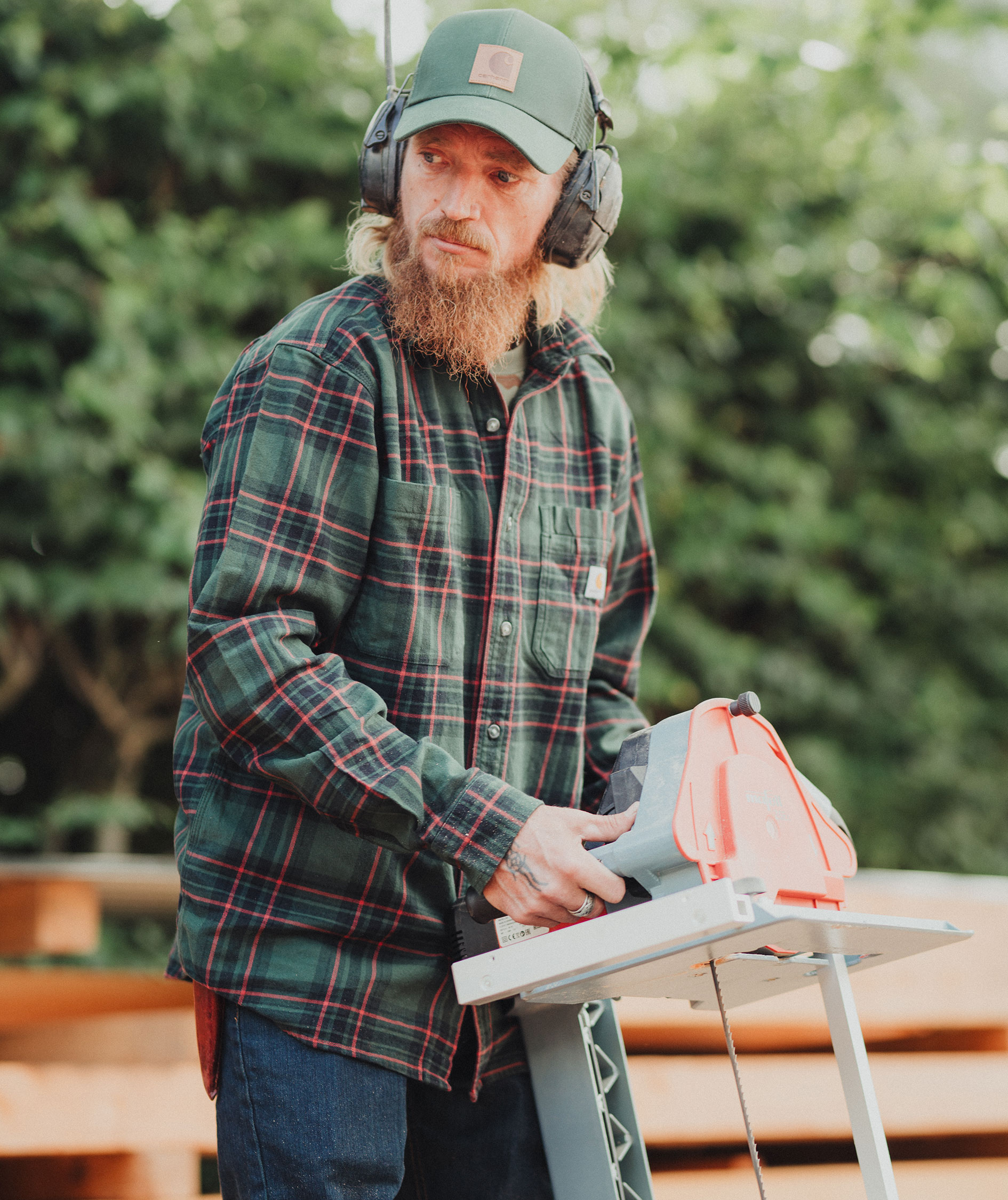 Carhartt flannelskjorte, Forestry Green/Amber Terrain