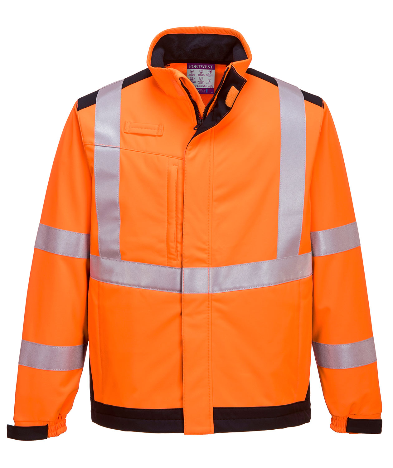 Portwest Modaflame Multinorm Softshelljacke, Hi-vis Orange/Marine