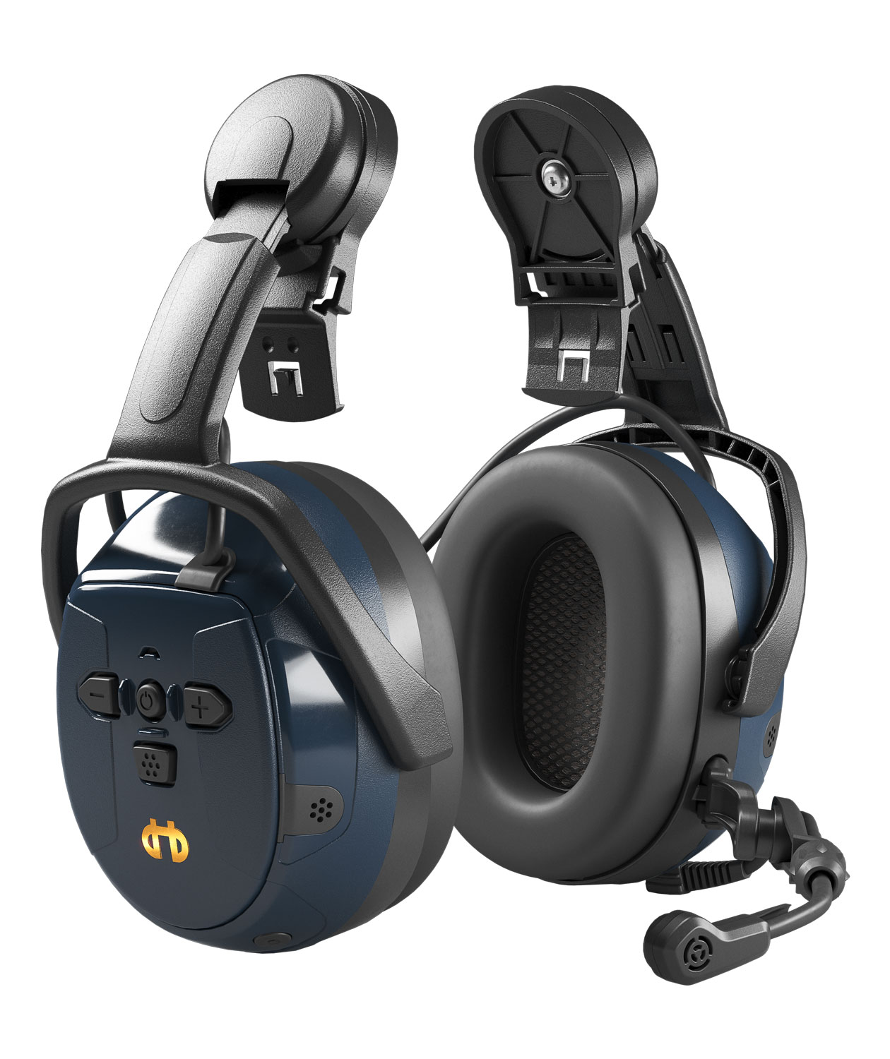 Hellberg Xstream MP h&oslash;rev&aelig;rn med Bluetooth til hjelmmontering, Bl&aring;/Sort