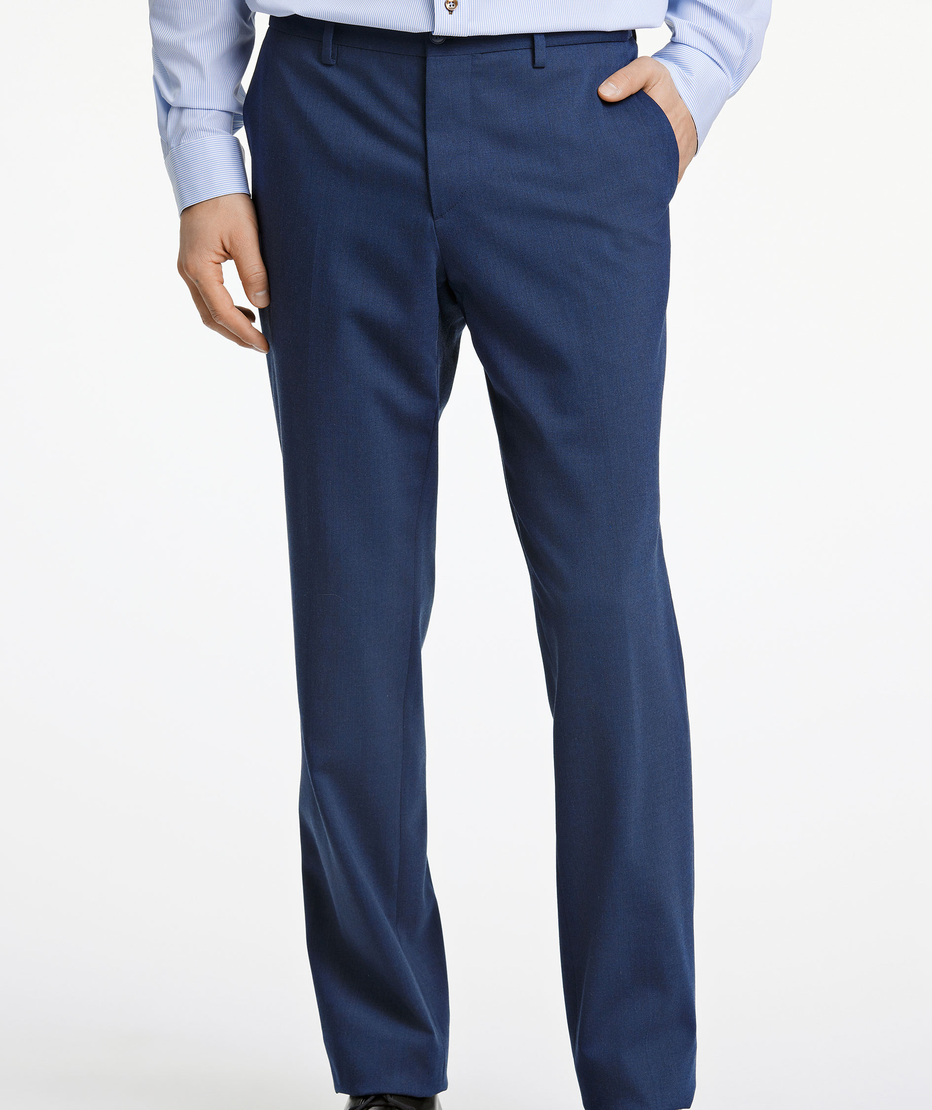 Lindbergh Modern fit habitbukser med uld, DK Navy Mel, large image number 5