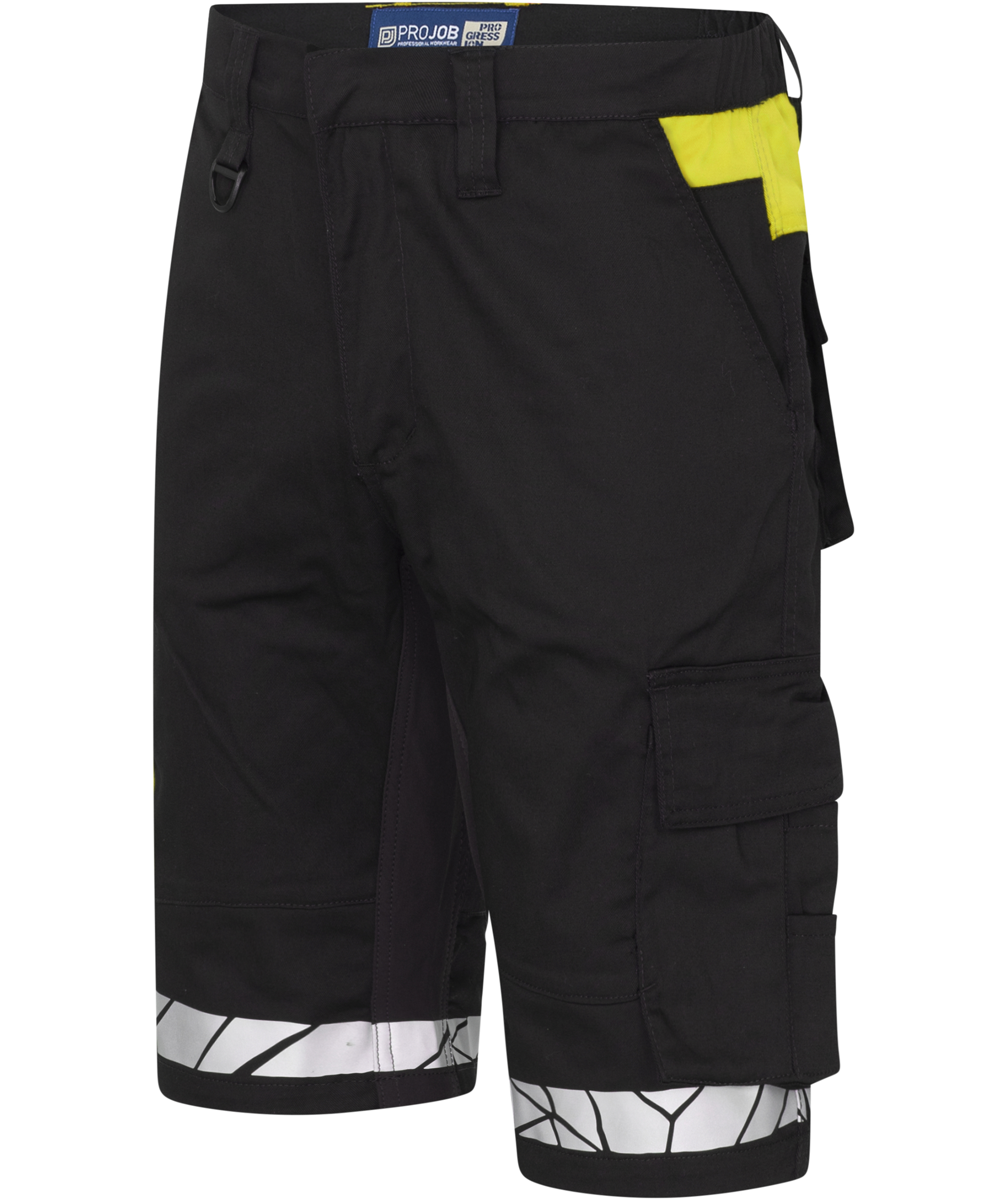 ProJob arbetsshorts 7510, Svart/Gul, large image number 5