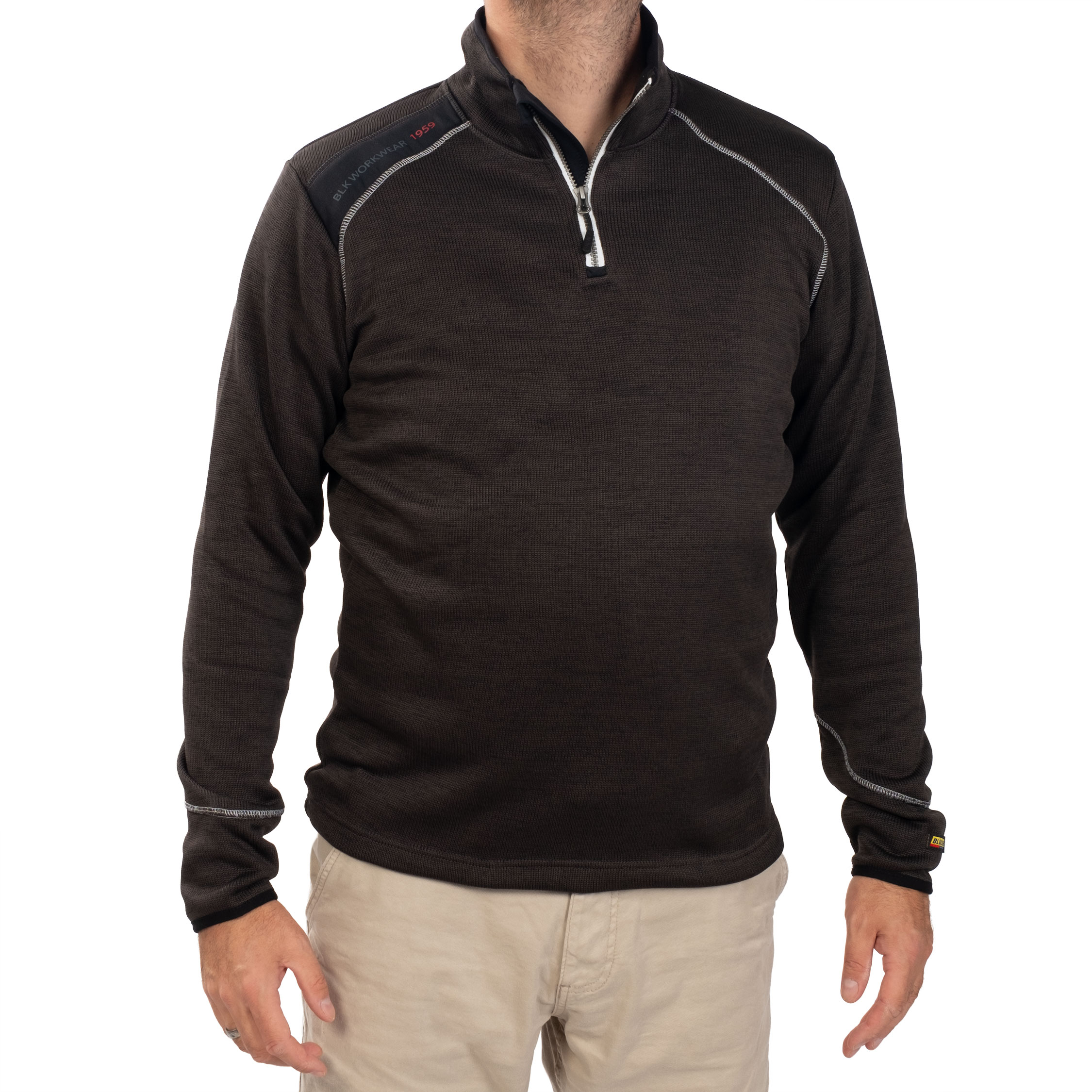 Bl&aring;kl&auml;der sweatshirt half zip, Antracitgr&aring;/Vit