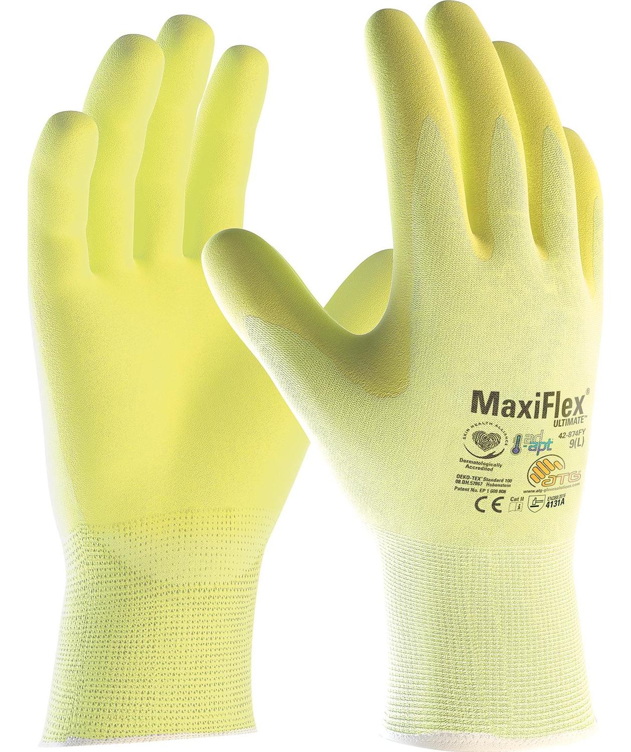 ATG MaxiFlex&reg; Ultimate&trade; AD-APT&reg; 42-874FY Arbeitshandschuhe, Yellow