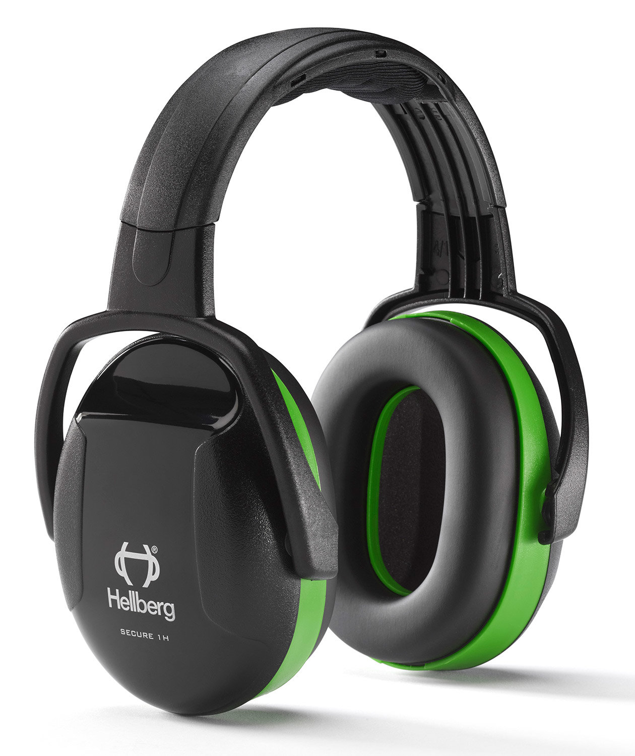 Hellberg Secure 1 h&ouml;rselk&aring;por, Svart/Gr&ouml;n