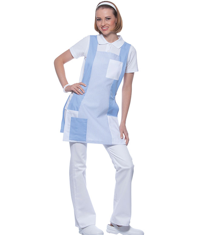 Karlowsky Nala Damen Sandwich Sch&uuml;rze, Light blue/White, large image number 2