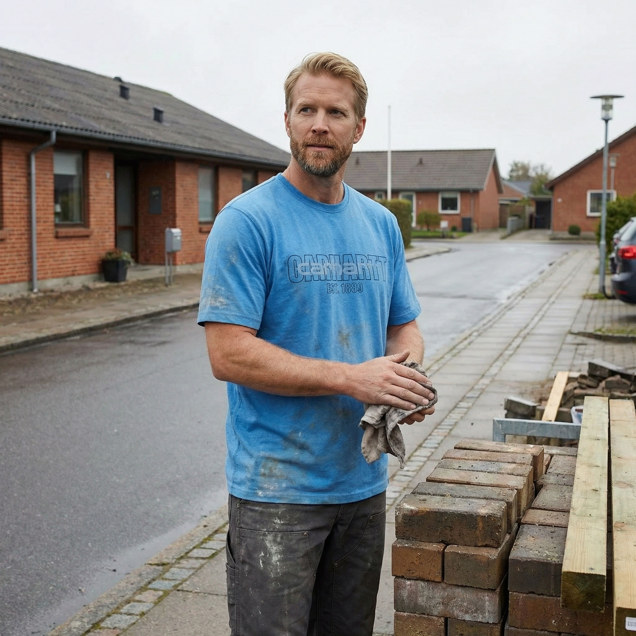 Carhartt Force Logo Graphic T-shirt, Engineer Blue Heather