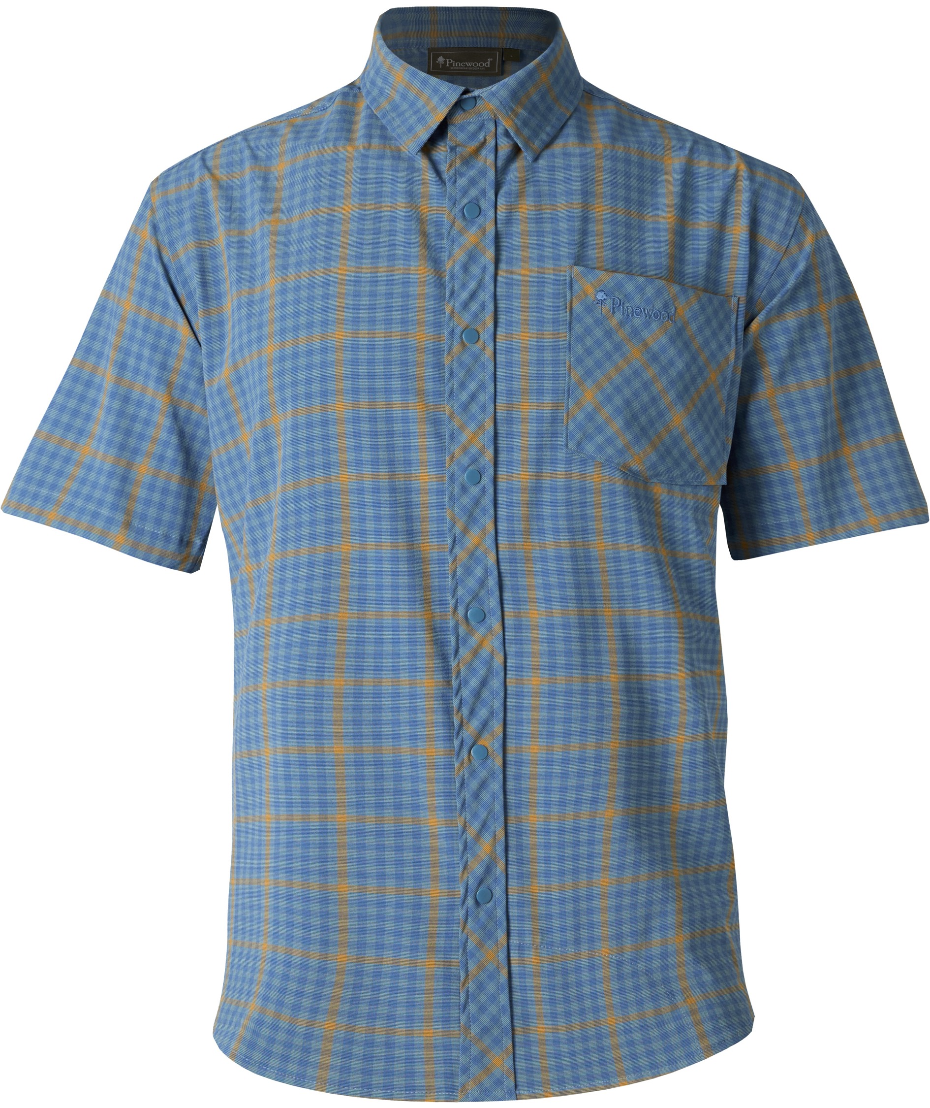 Pinewood Outdoor kort&aelig;rmet skjorte, Blue