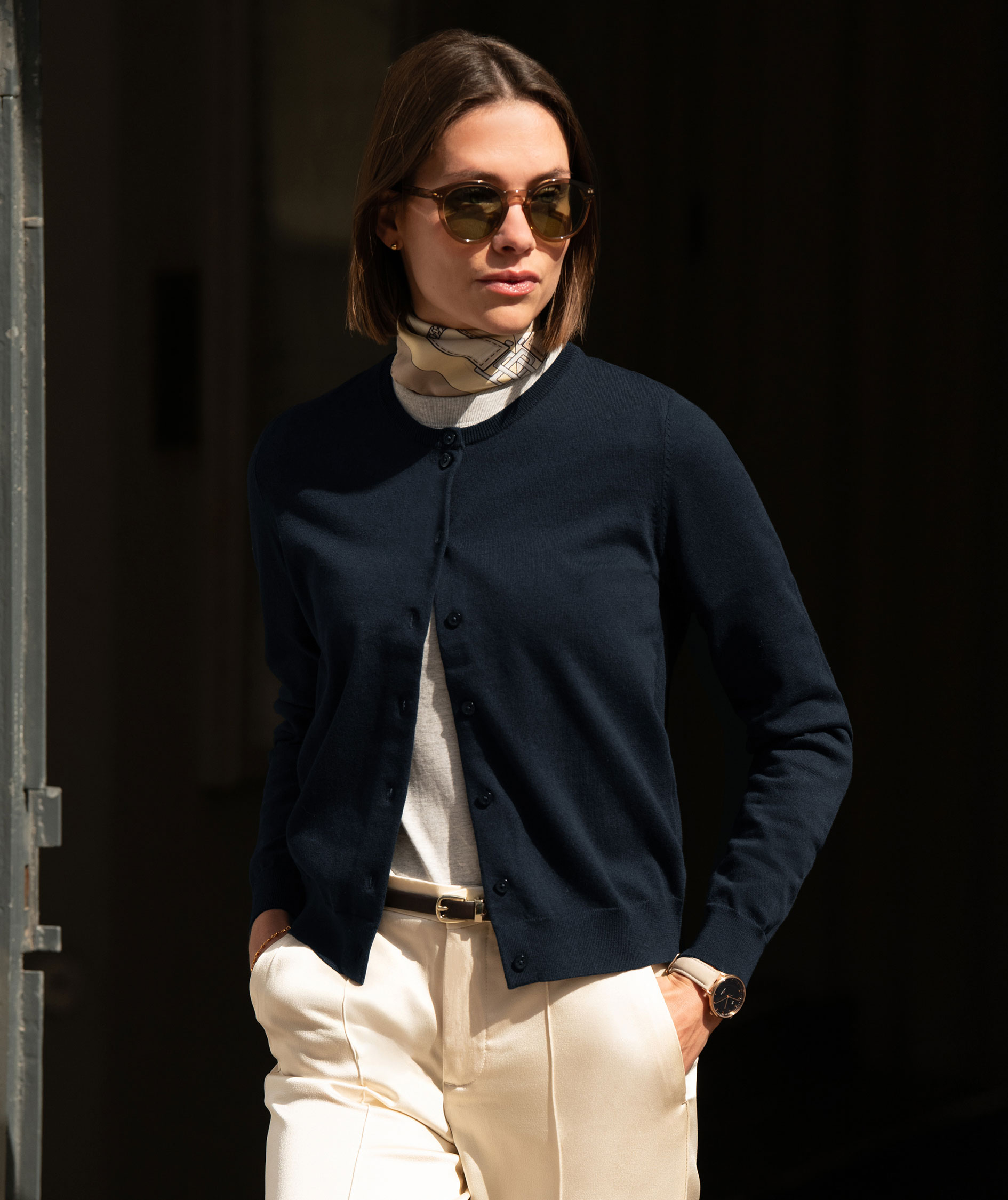 Nimbus Brighton dame strik cardigan, Gr&aring; Melange