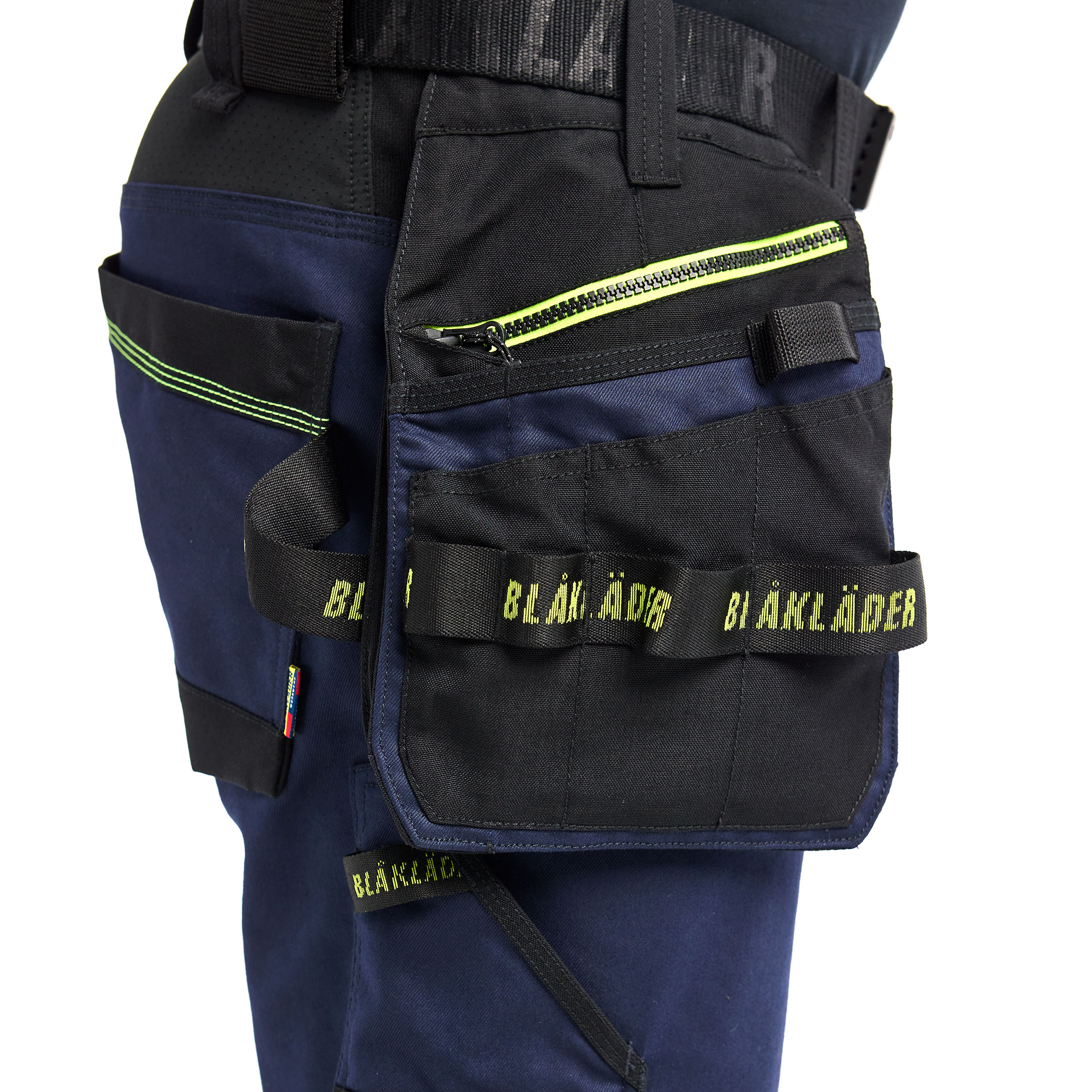 Bl&aring;kl&auml;der Striker craftsman knickers, Dark Marine/Hi-Vis Yellow, large image number 2