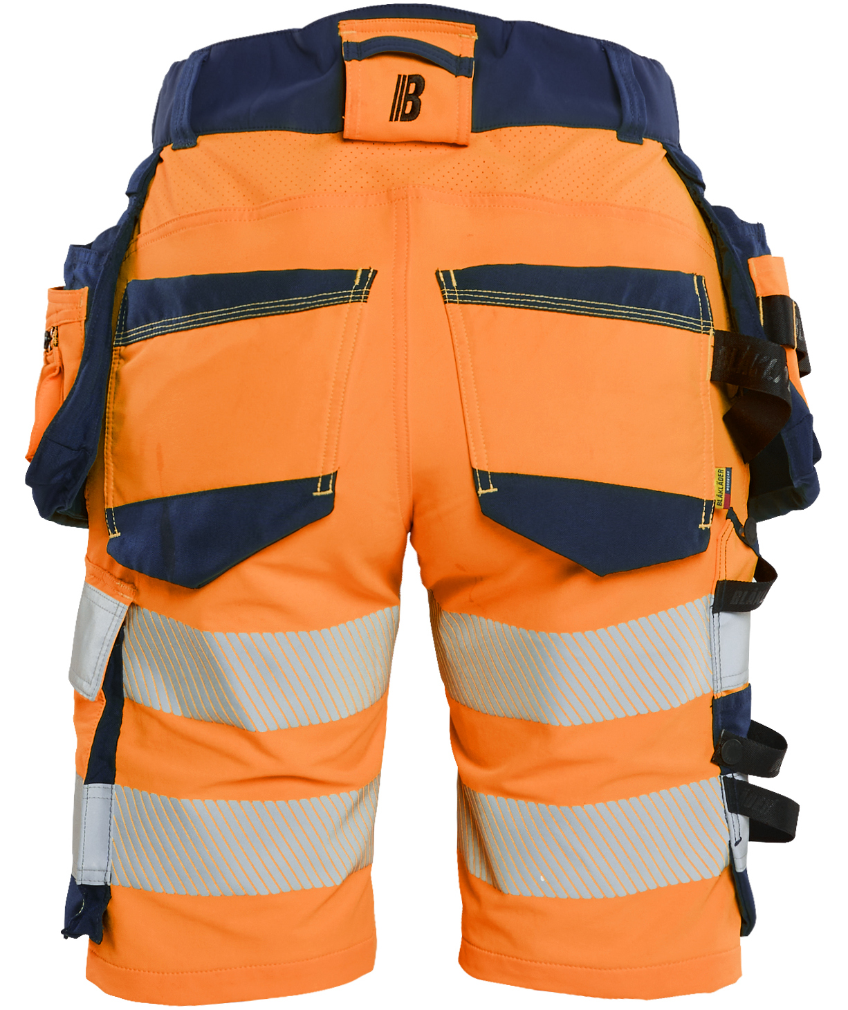 Bl&aring;kl&auml;der Damen Handwerkershorts full stretch, Hi-Vis Orange/Marine, large image number 1