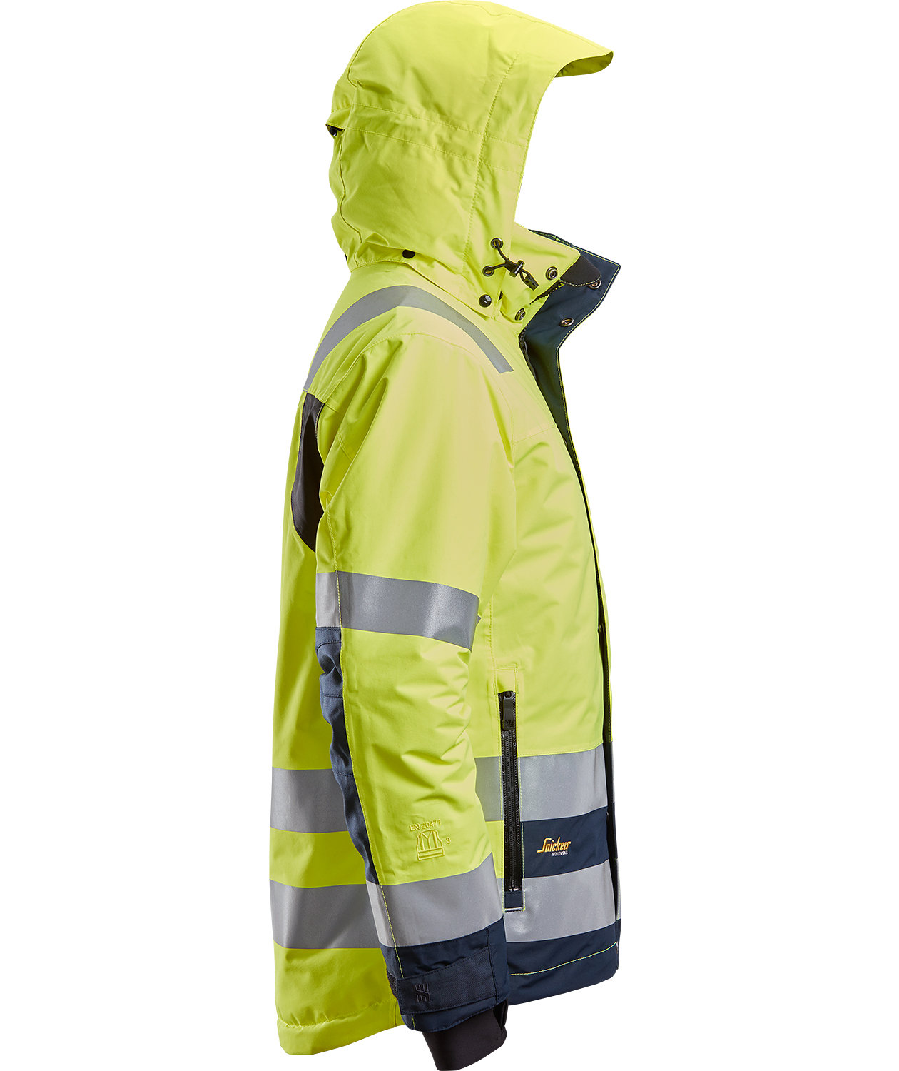 Snickers AllroundWork vinterjakke 1132, Hi-vis&nbsp;Gul/Marine, large image number 3