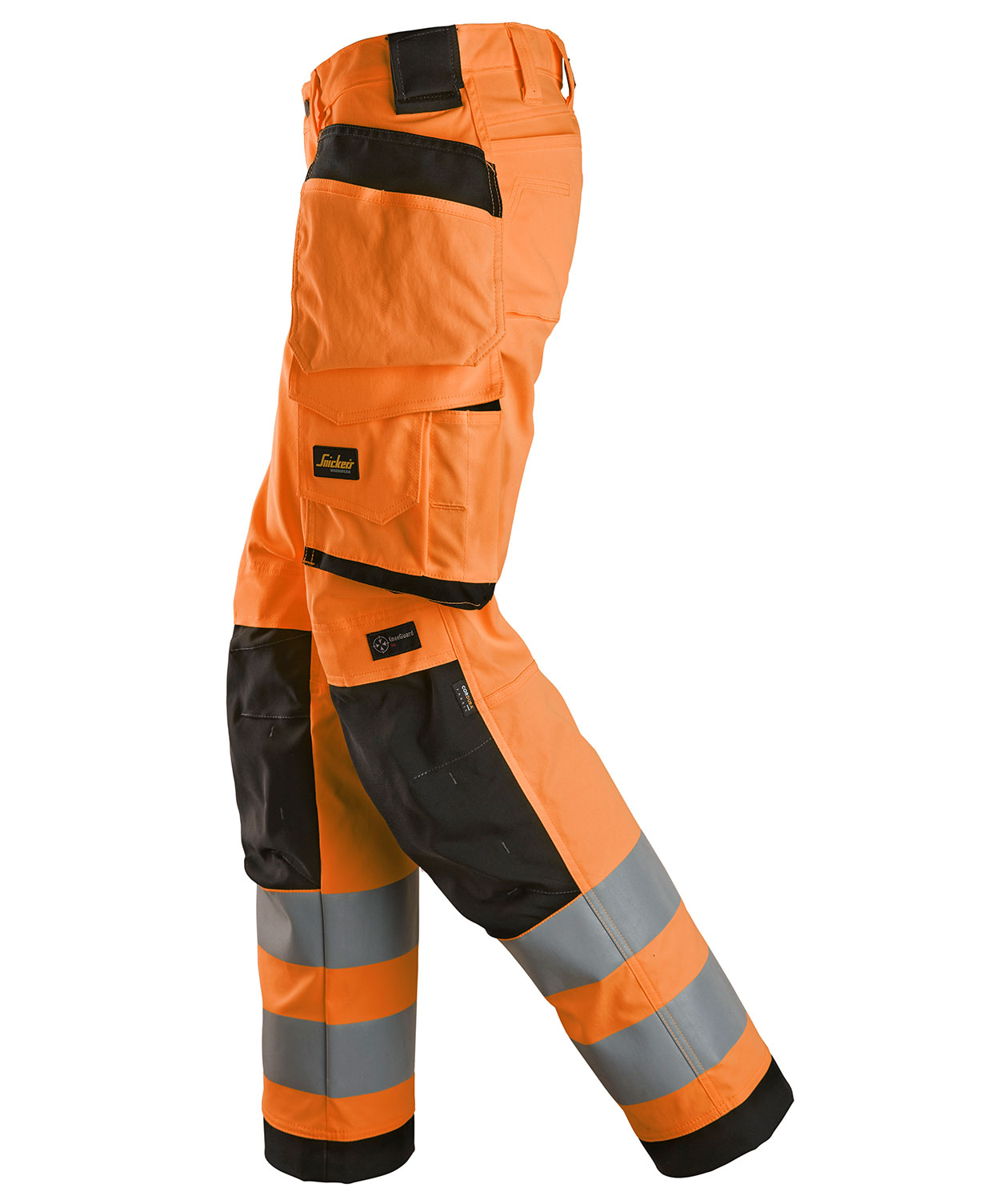 Snickers dame h&aring;ndv&aelig;rkerbukser 6743, Hi-Vis Orange/Sort, large image number 3