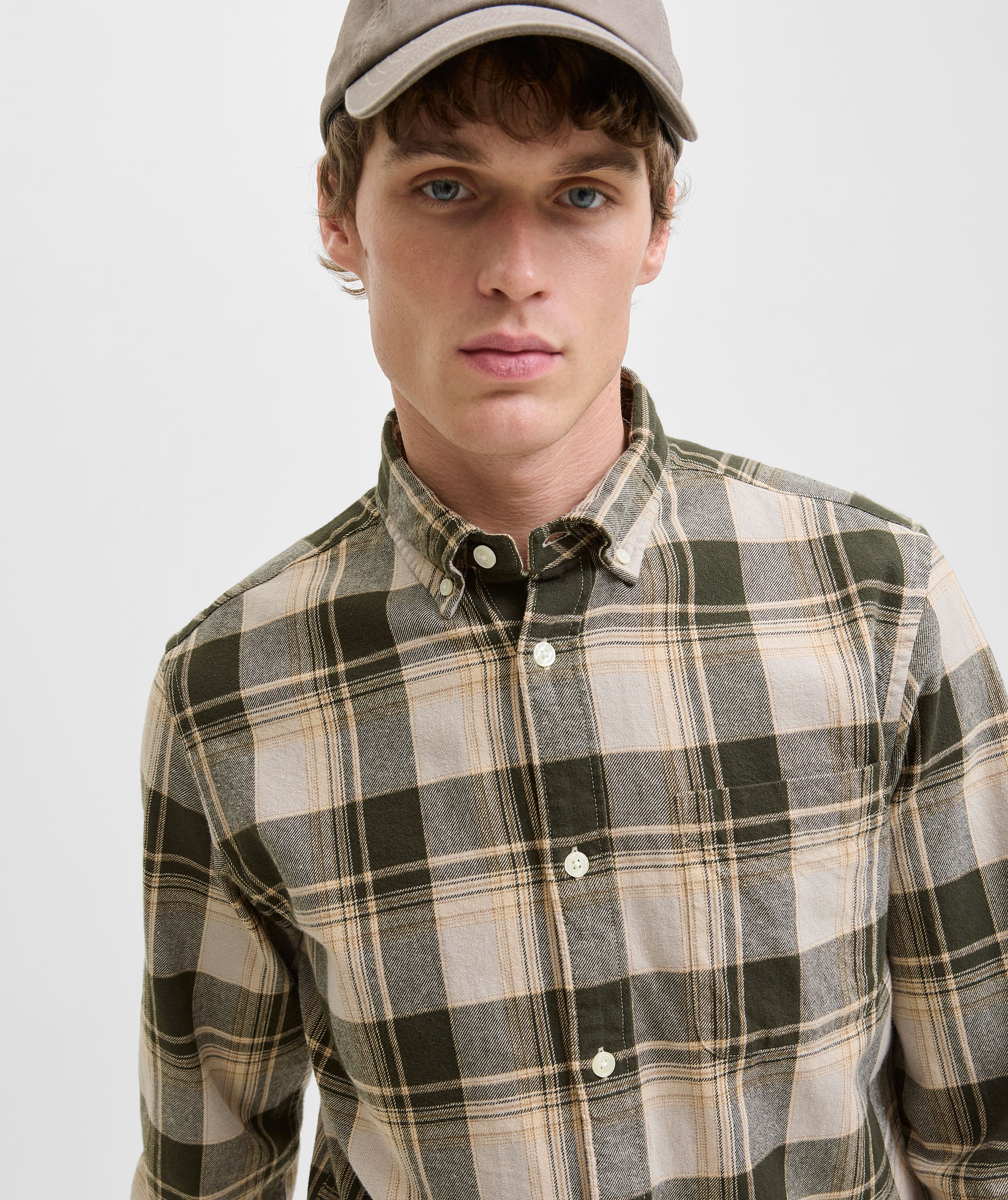 Jack & Jones Premium JPRBLUBROOK CHECK shirt, Peat, large image number 3