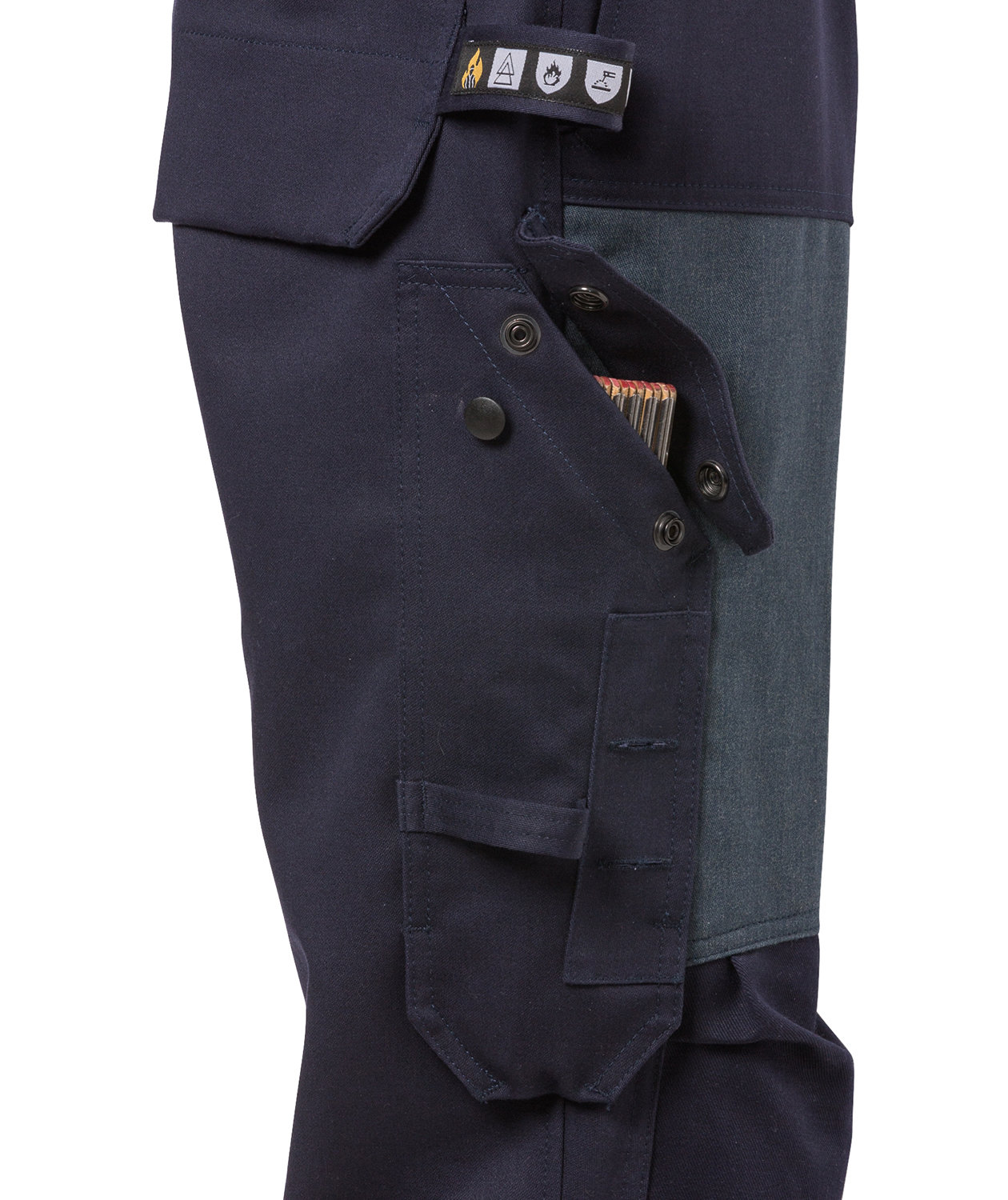 Fristads Flame women's work trousers 2591 FLAM, Hi-Vis yellow/marine, large image number 2