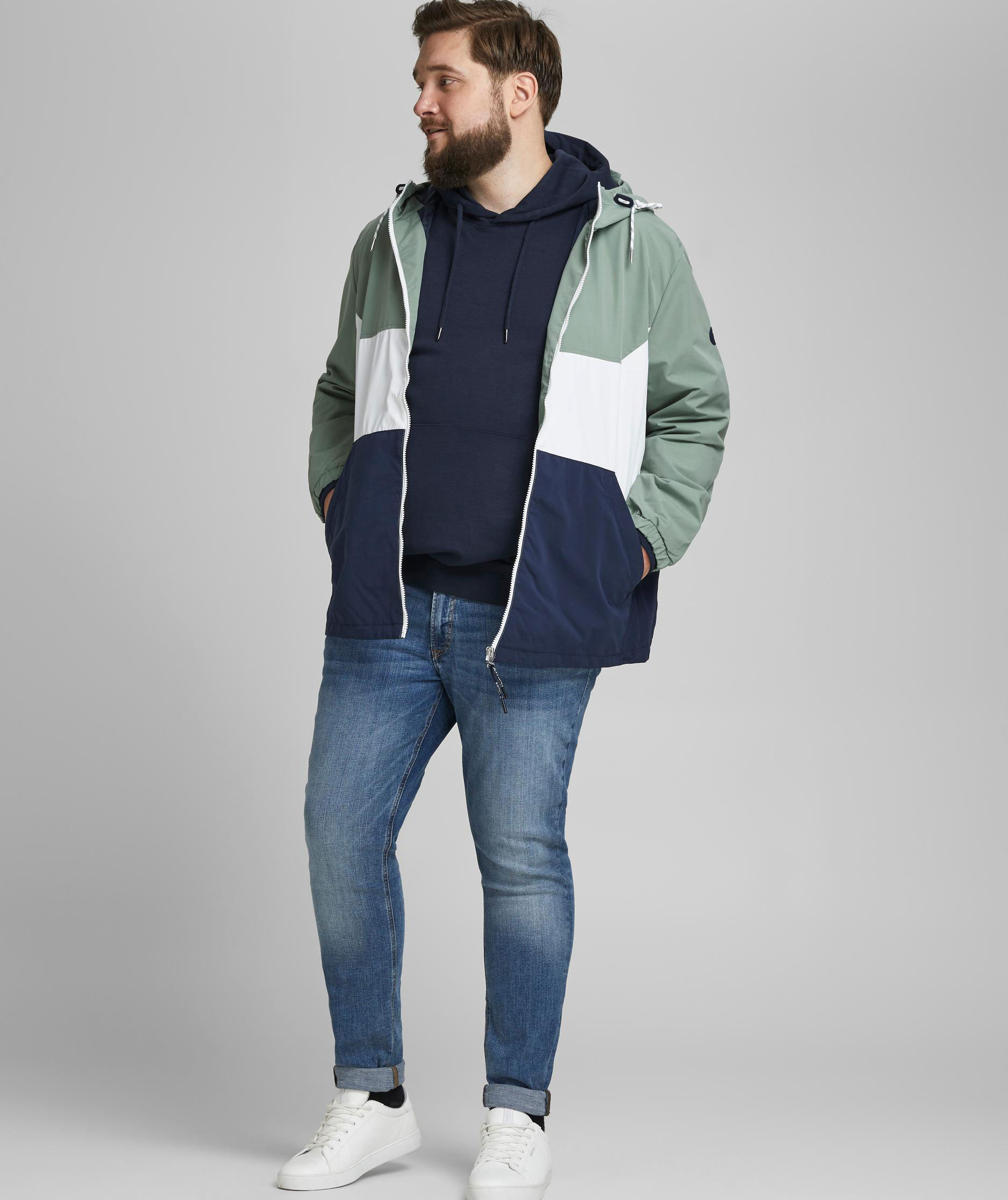 Jack & Jones JJEBASIC Plus Size Hoodie, Navy Blazer, large image number 5