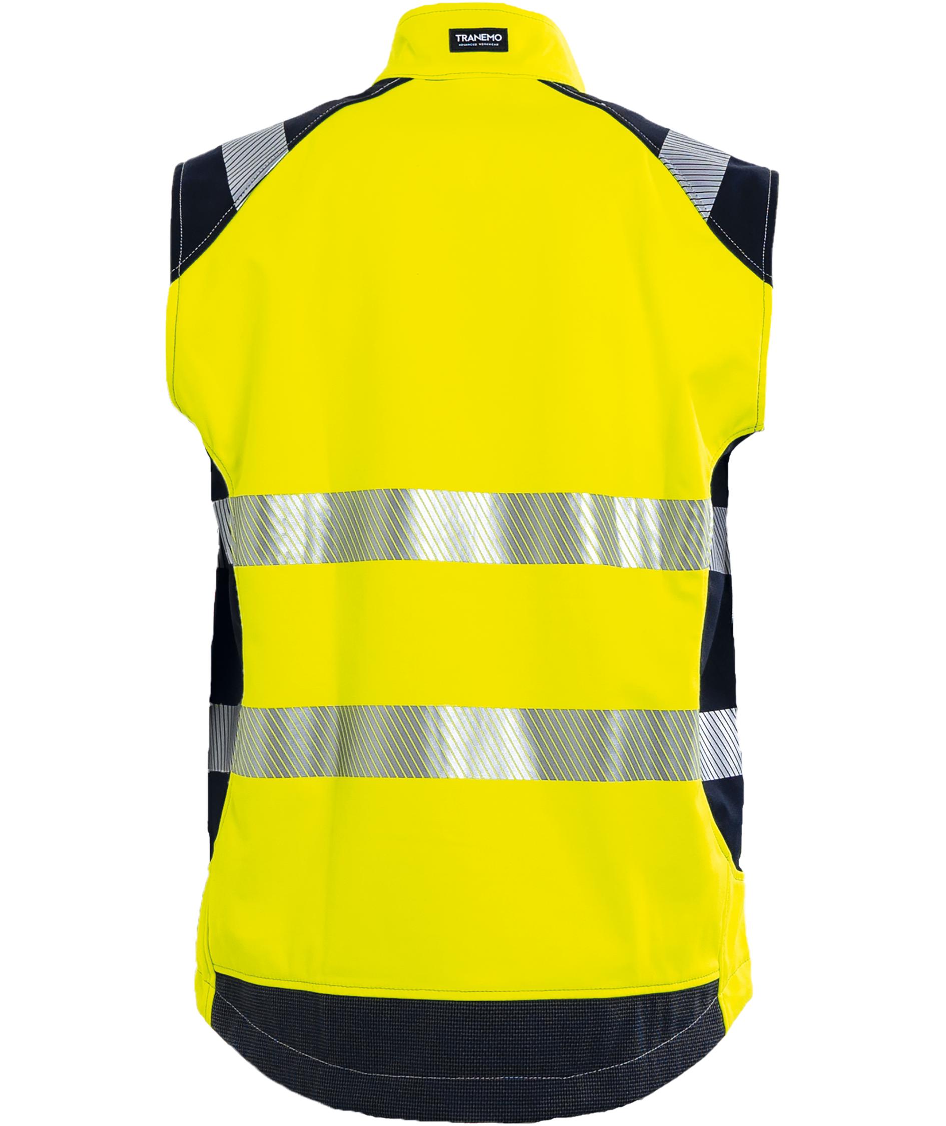 Tranemo FR softshell vest, Hi-vis yellow/Marine blue, large image number 1