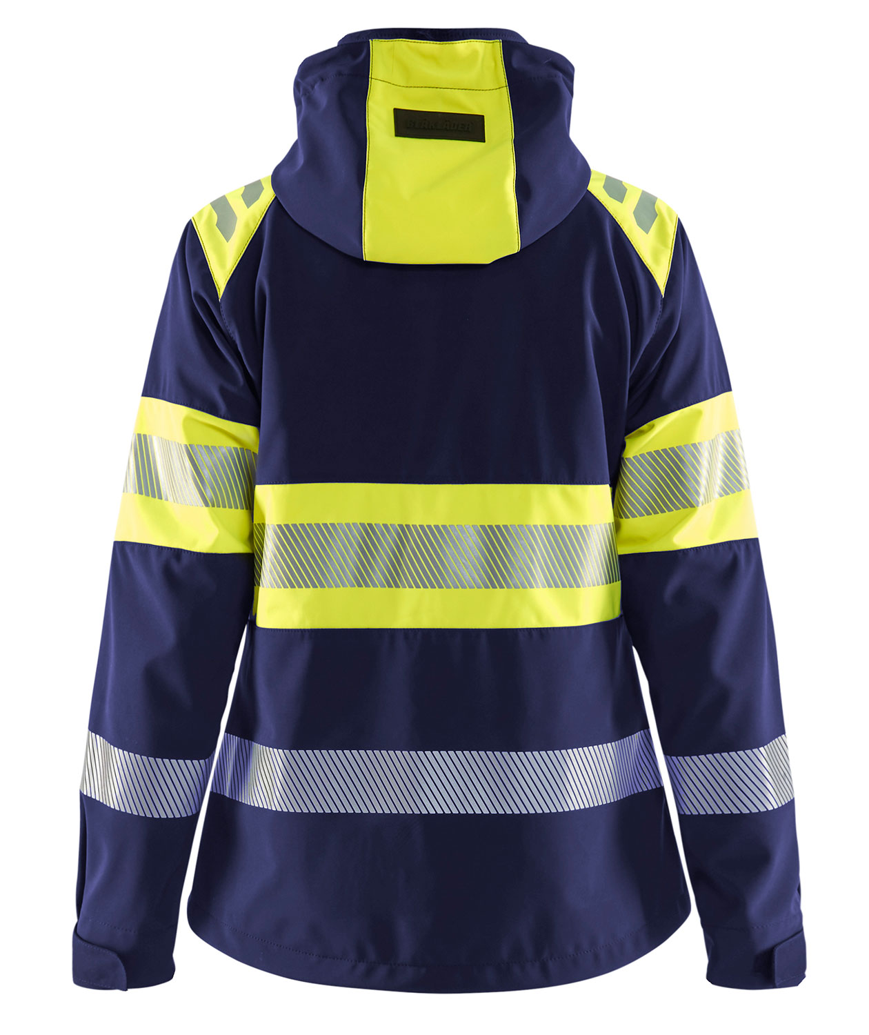 Bl&aring;kl&auml;der dame softshelljakke, Marine/Hi-Vis gul