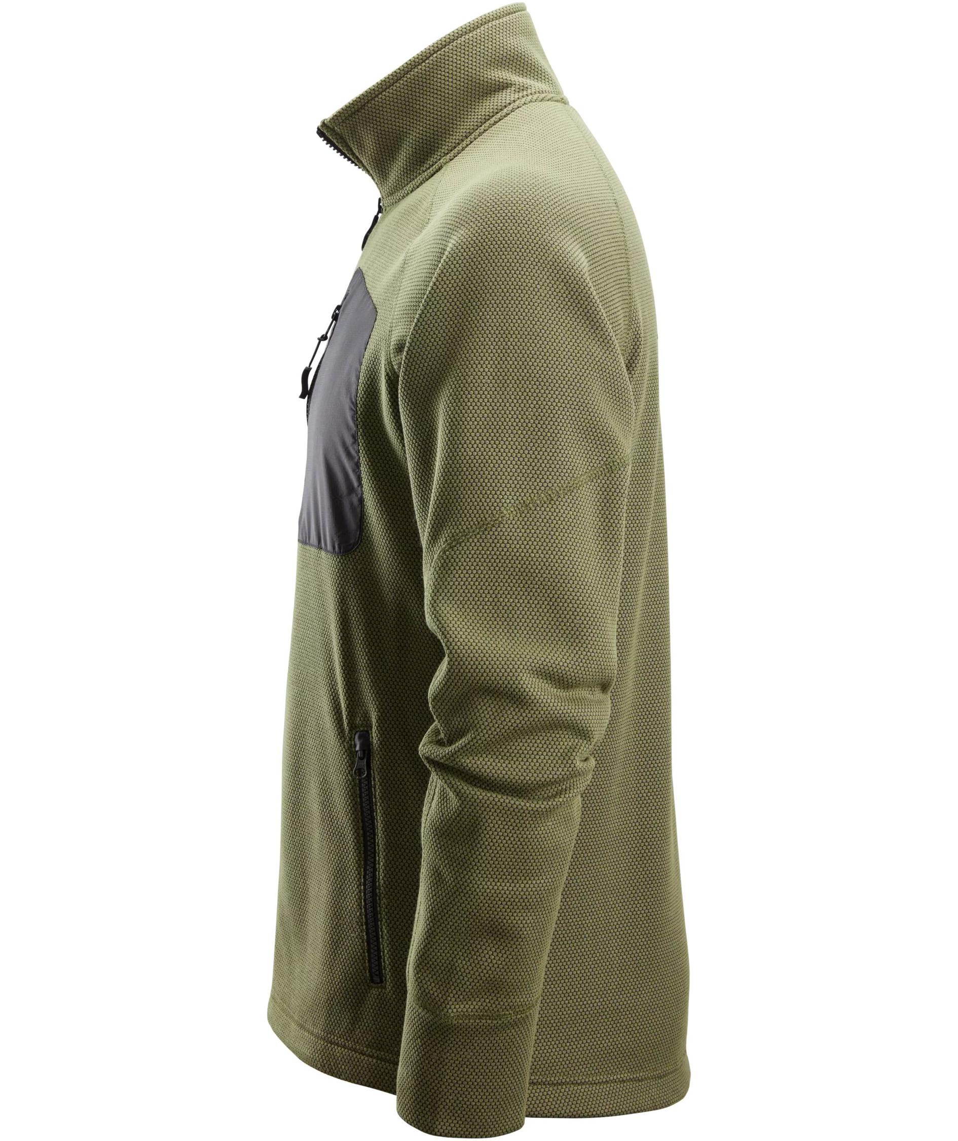 Snickers FlexiWork fleece cardigan 8042, Khaki Green/Black, large image number 3