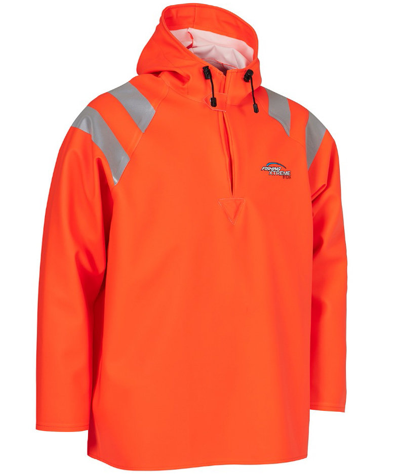 ELKA Fishing Extreme PVC Heavy regnbusseronne, Hi-vis Orange