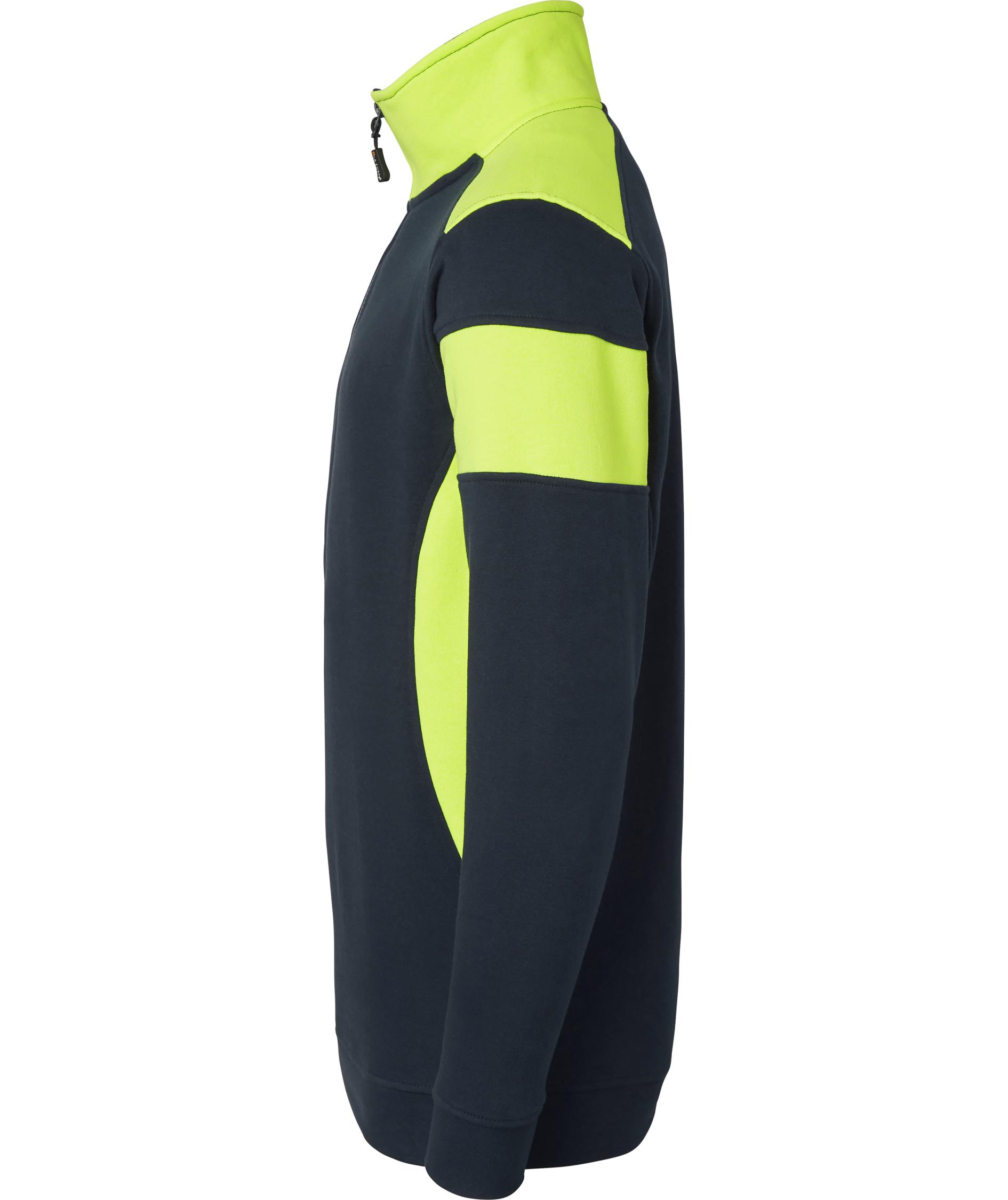 Top Swede sweatshirt with short zipper 222, Navy/Hi-Vis yellow, large image number 3