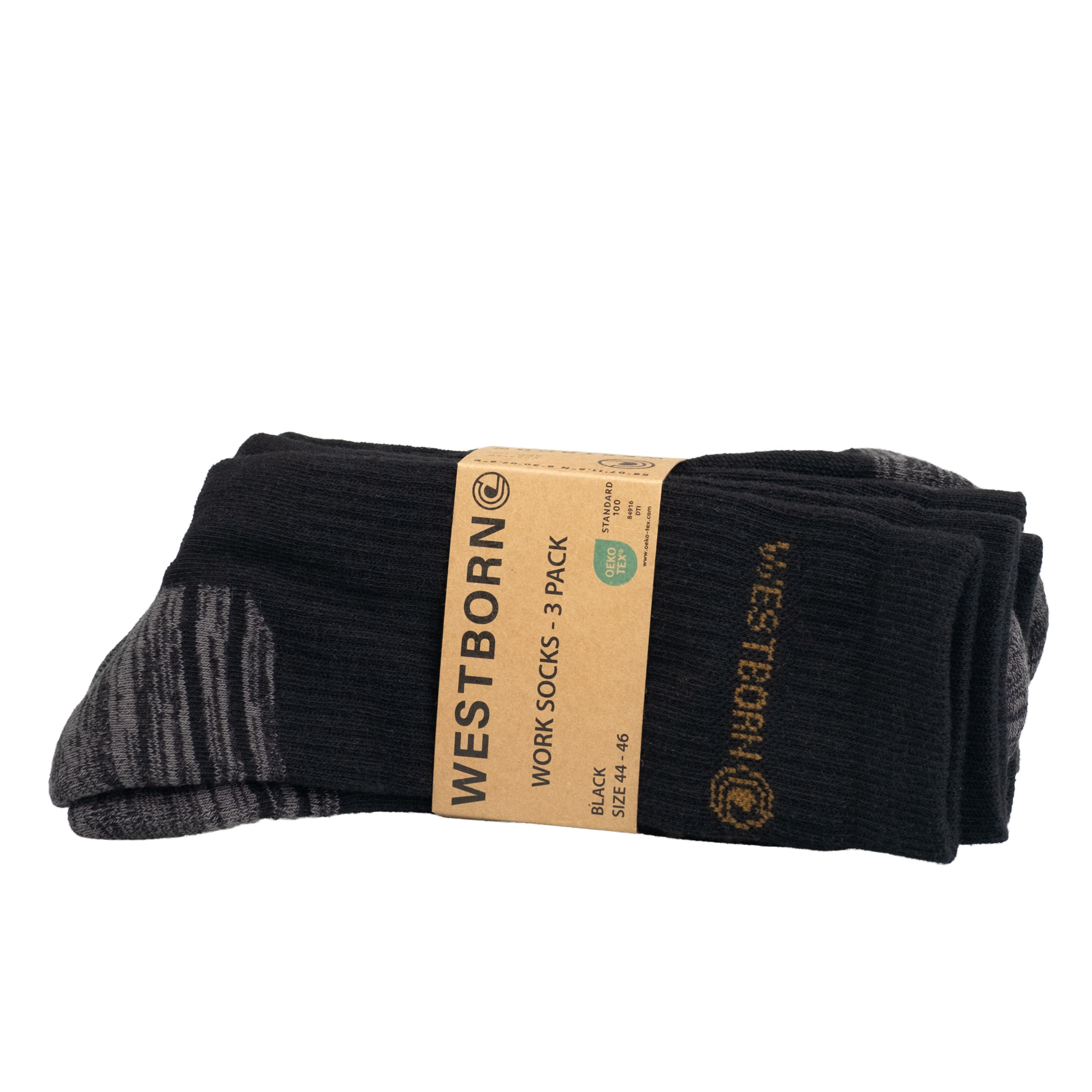 Westborn 3-pack arbetsstrumpor, Black/Grey
