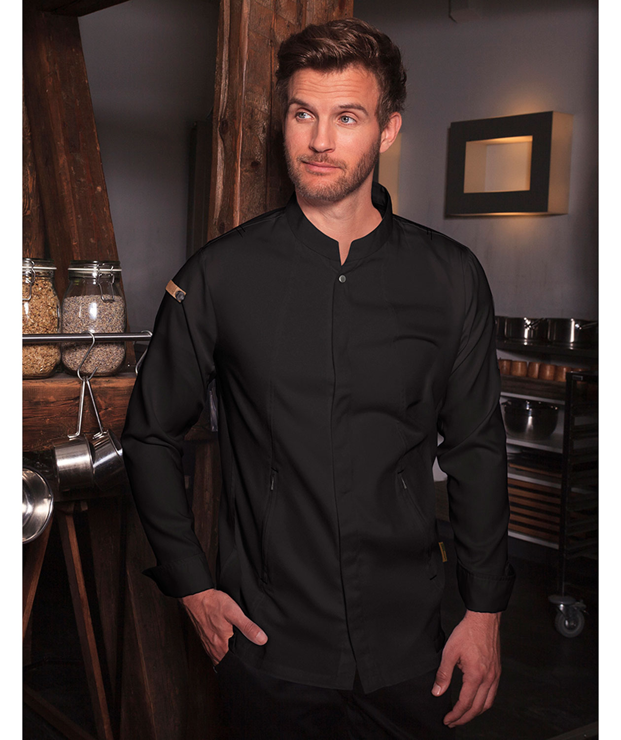 Karlowsky Green-generation chefs jacket, Black, large image number 1