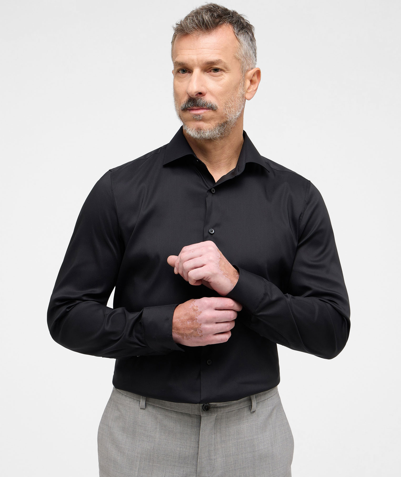 Eterna Performance Slim Fit skjorte, Black