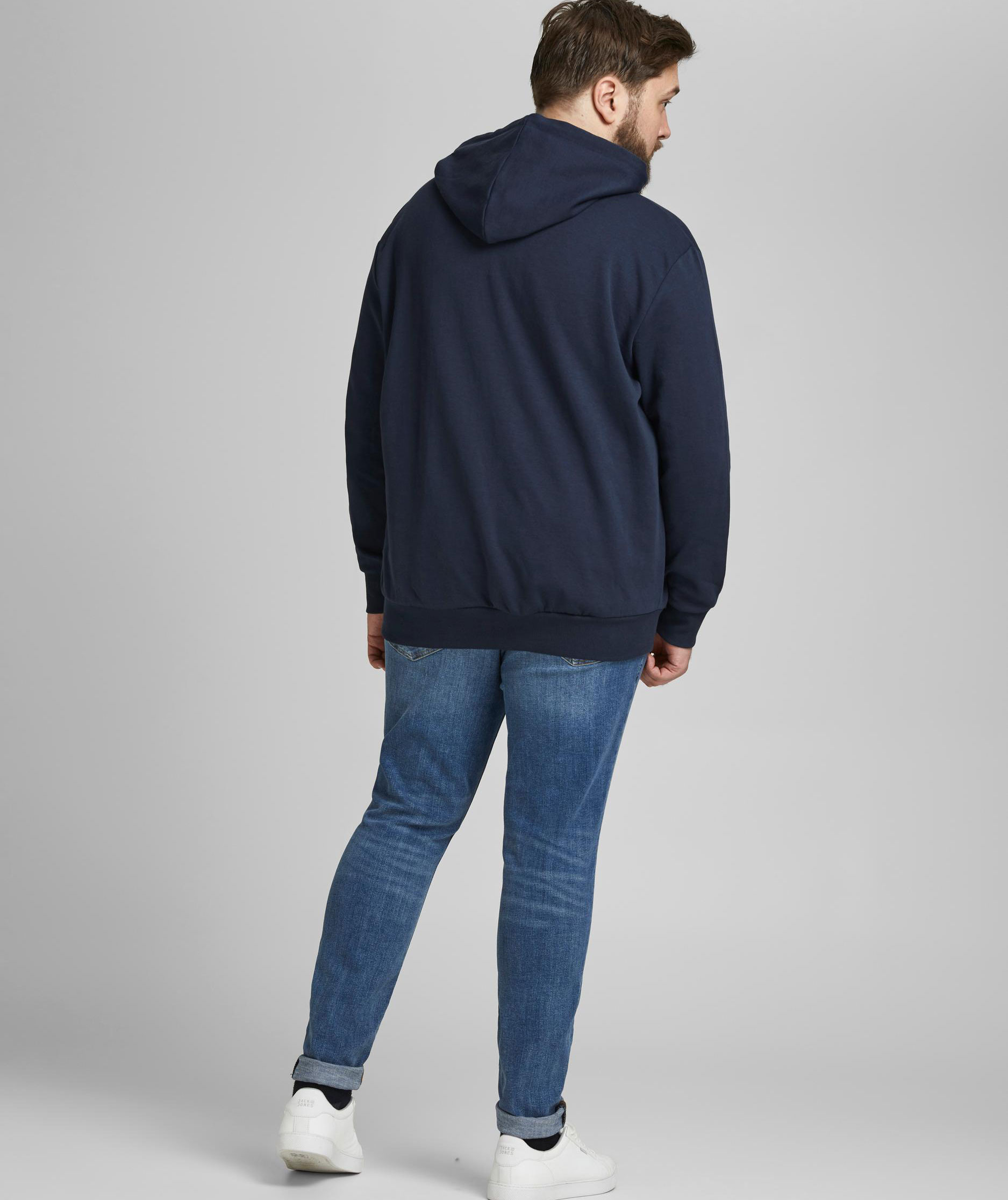 Jack & Jones JJEBASIC Plus Size Hoodie, Navy Blazer, large image number 6